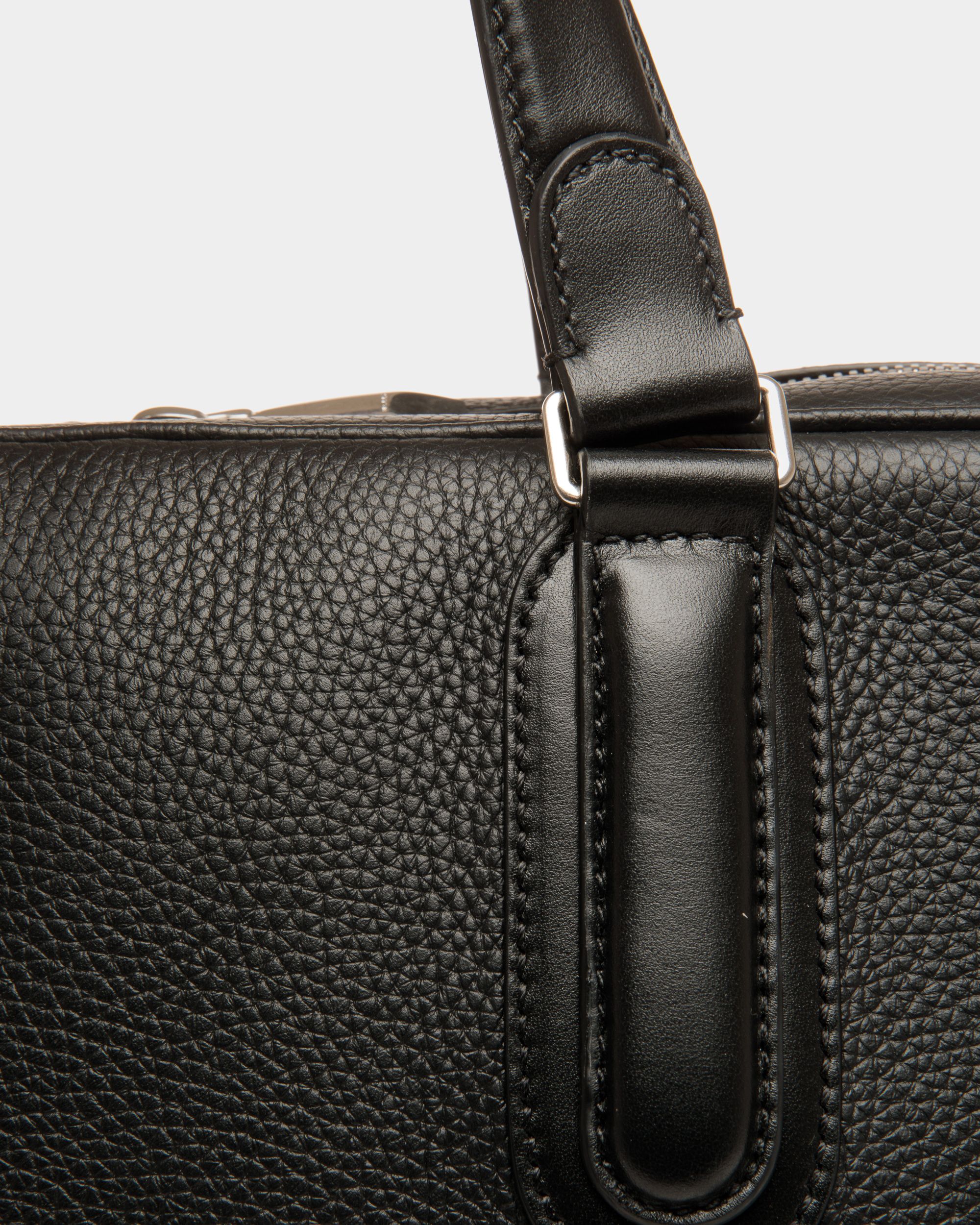 Spin Briefcase In Black Grained Leather - Men's - Bally - 06