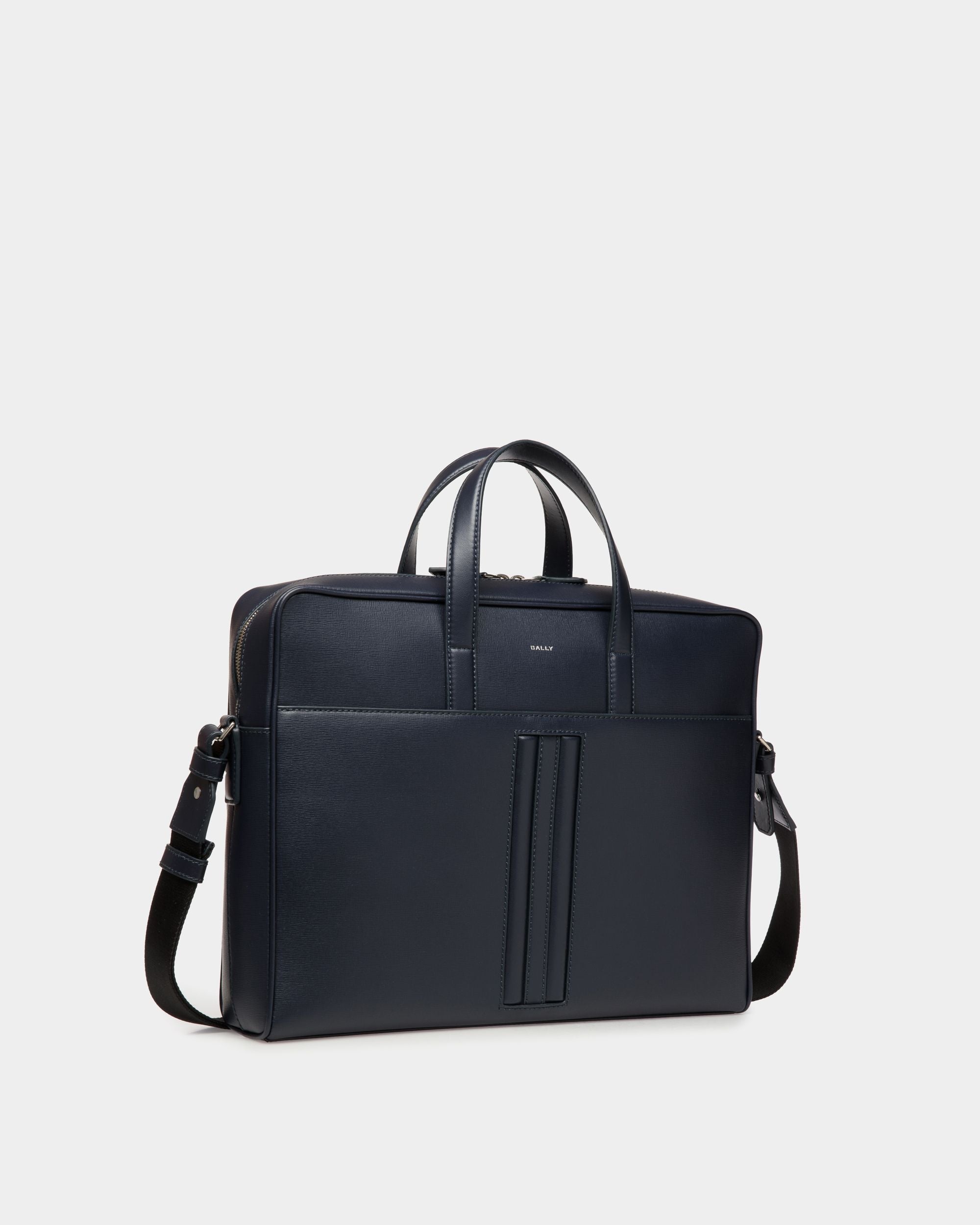 Maletín Mythos De Piel Reciclada Navy Blue - Hombre - Bally - 04