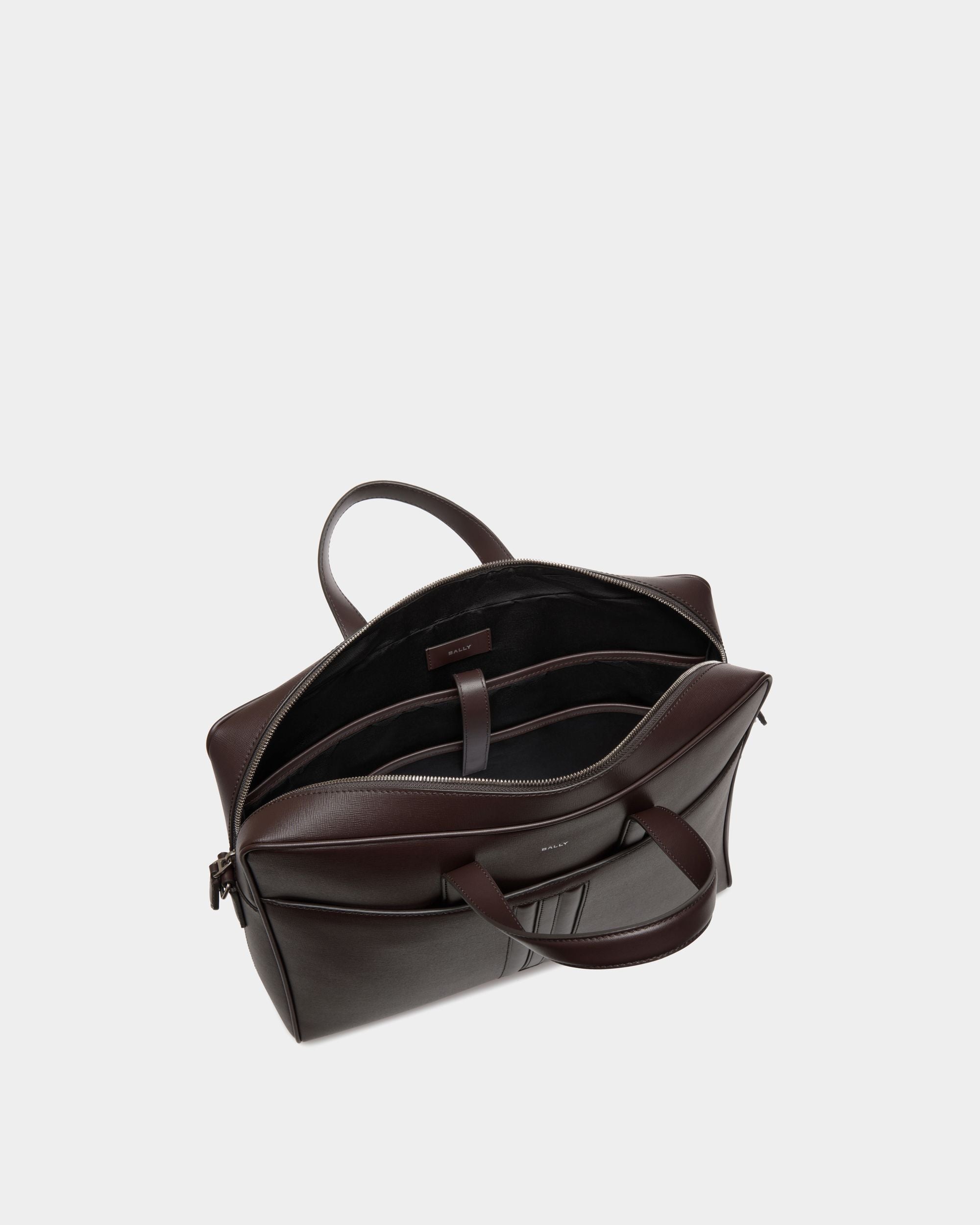 Maletín Mythos De Piel Reciclada Ébano - Hombre - Bally - 05