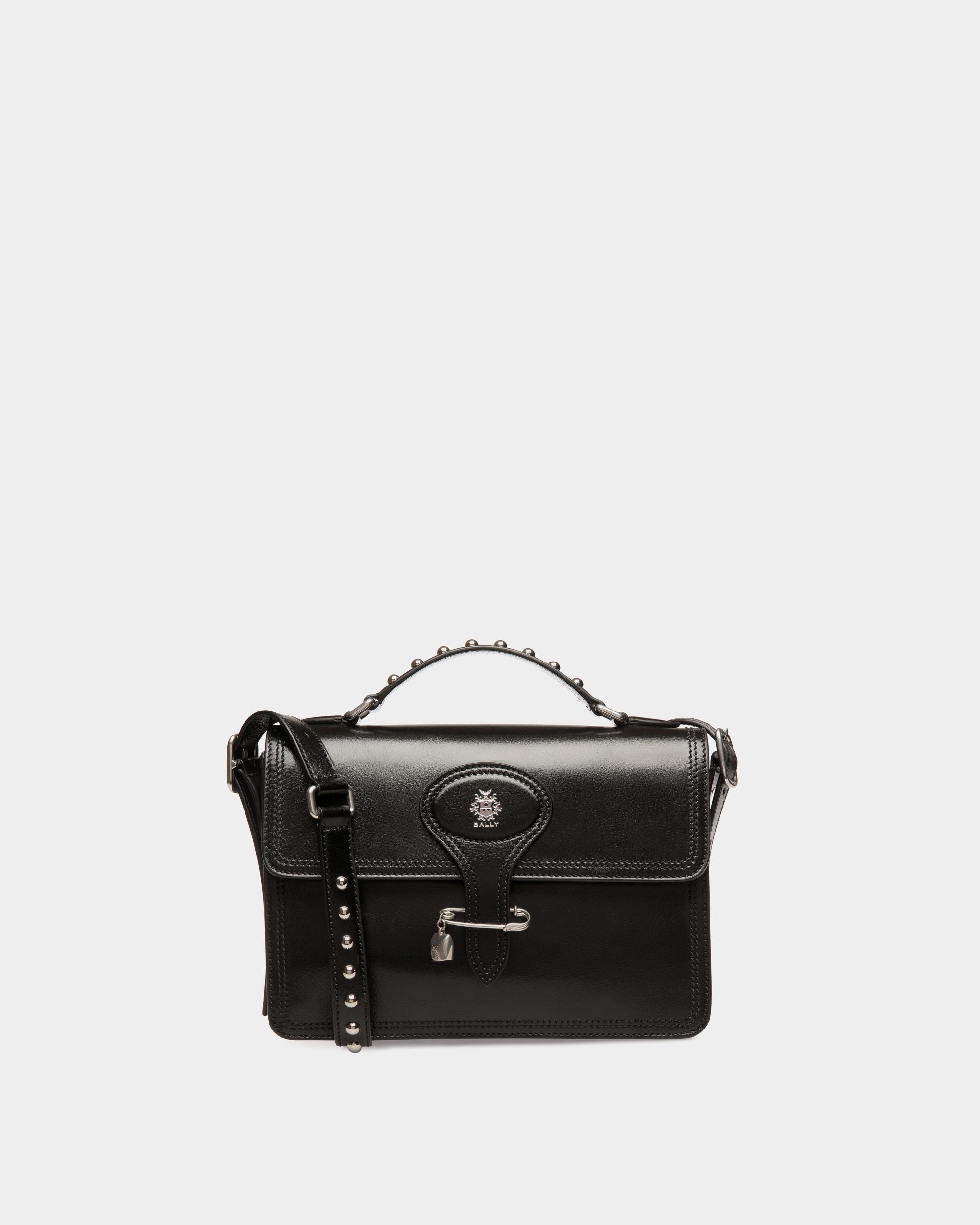 Beckett Small Shoulder Bag in Black Leather with a Bally Pin - Men's - Bally - 01