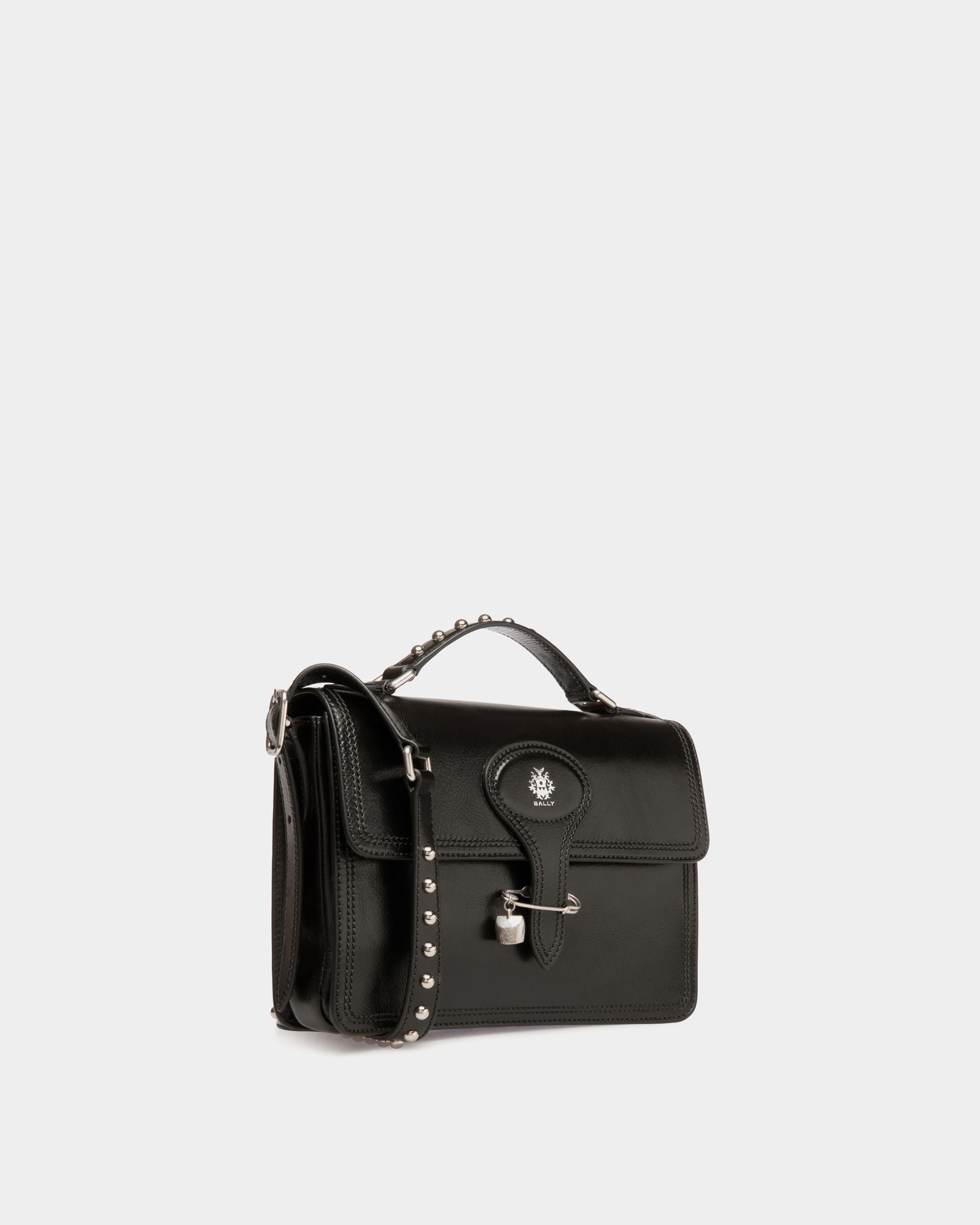 Beckett Small Shoulder Bag in Black Leather with a Bally Pin - Men's - Bally - 03