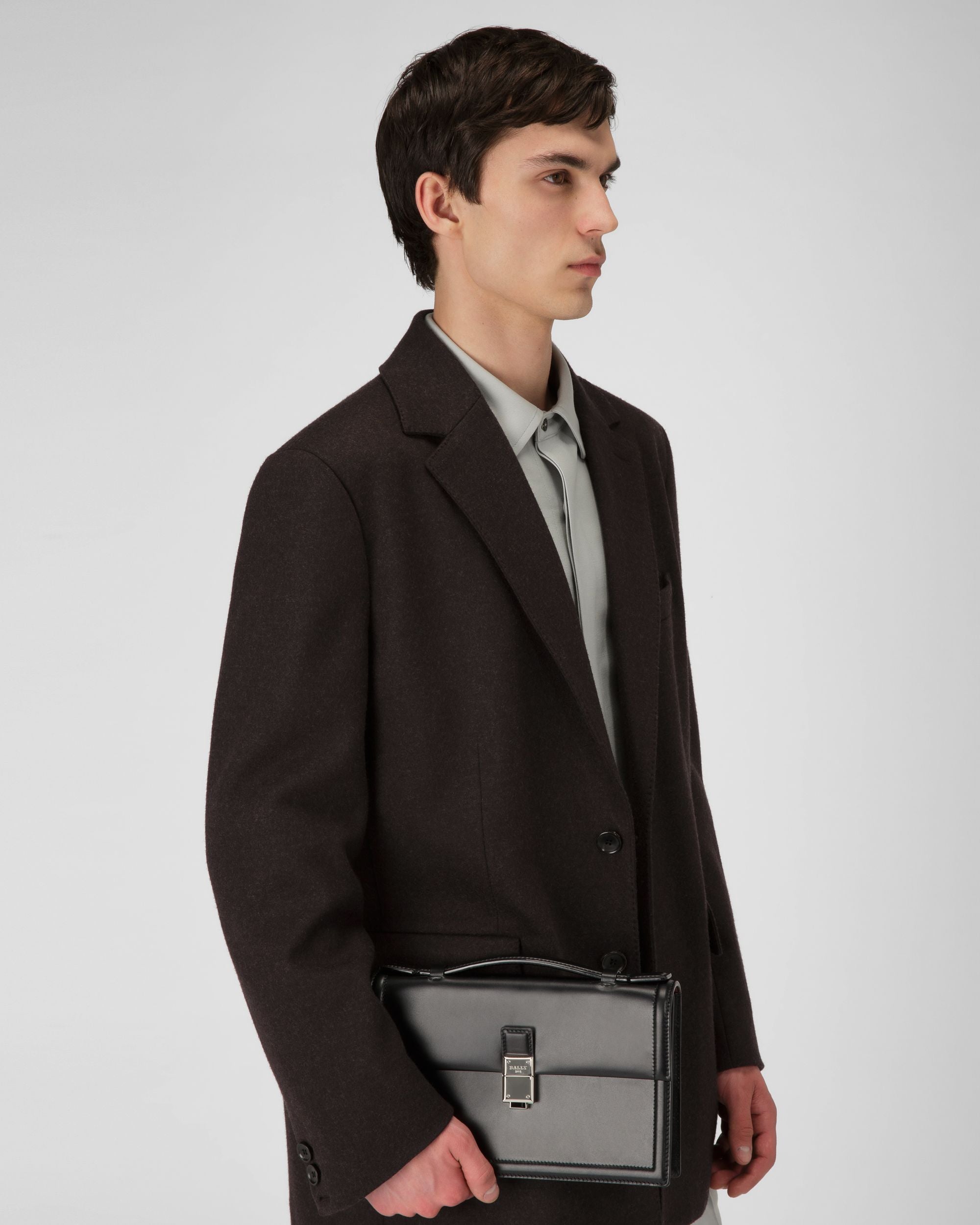 Scrinio Leather Cross-Body Bag In Black - Men's - Bally - 02