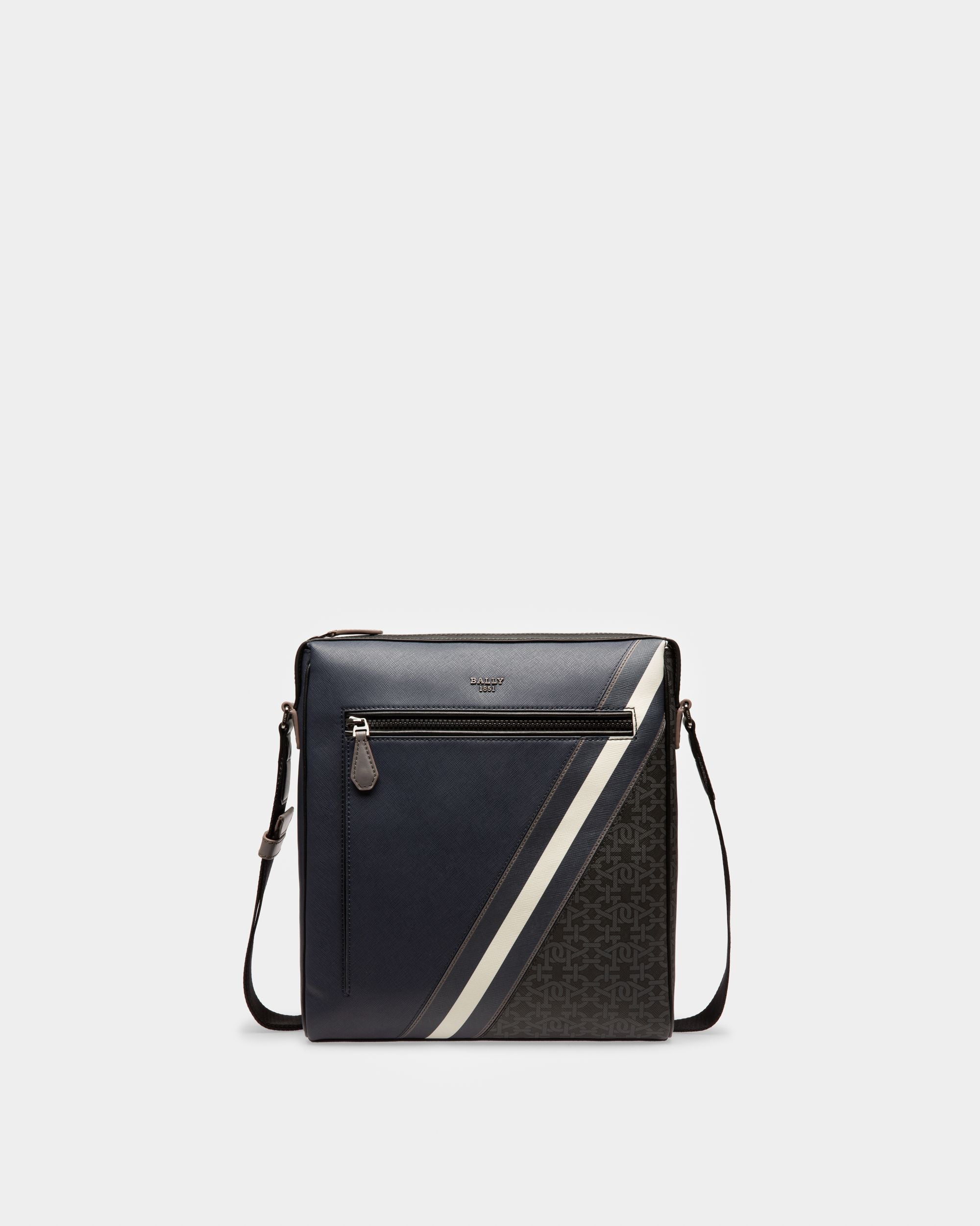 Mecoy Leather Crossbody Bag In Navy - Men's - Bally - 01