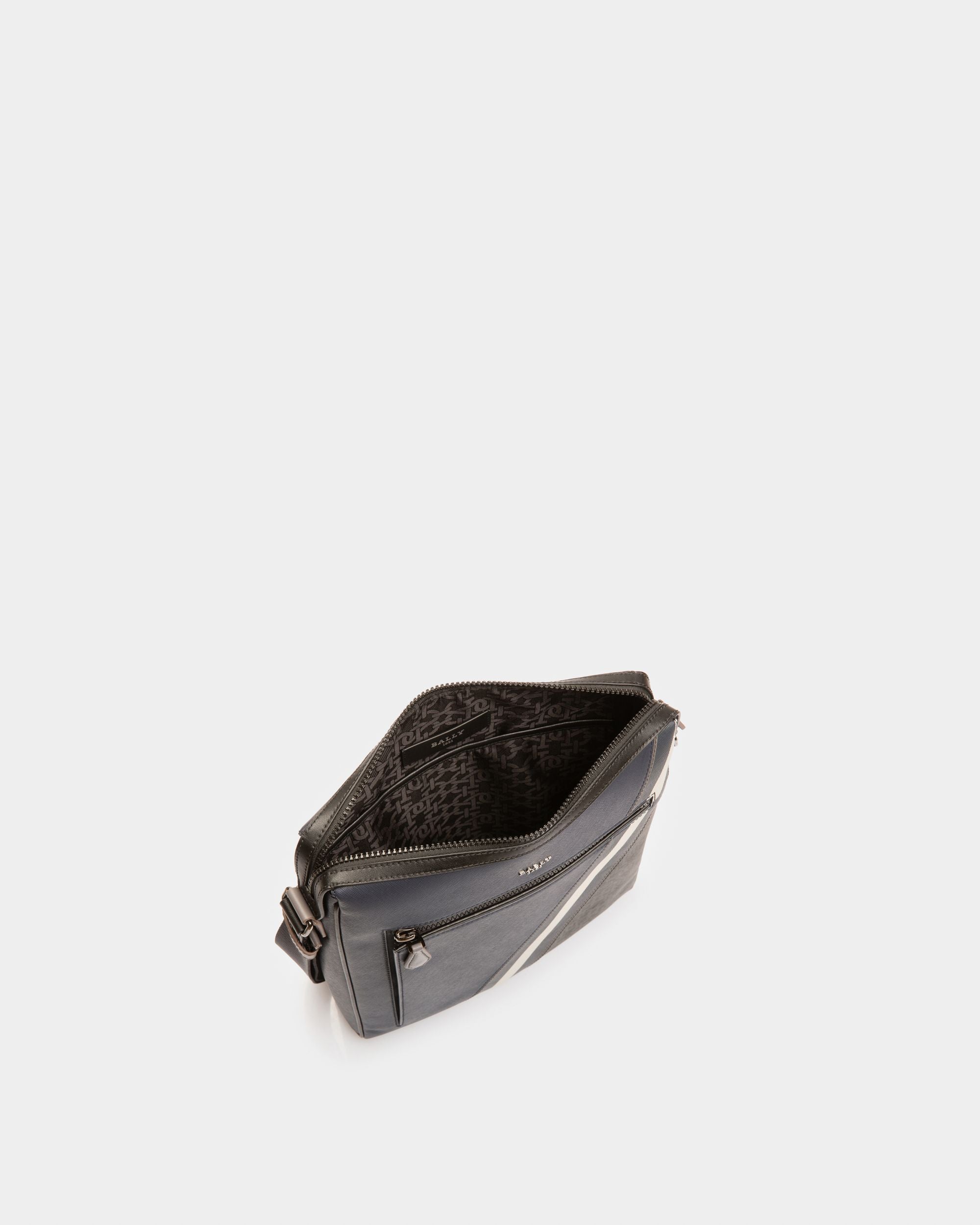 Mecoy Leather Crossbody Bag In Navy - Men's - Bally - 04