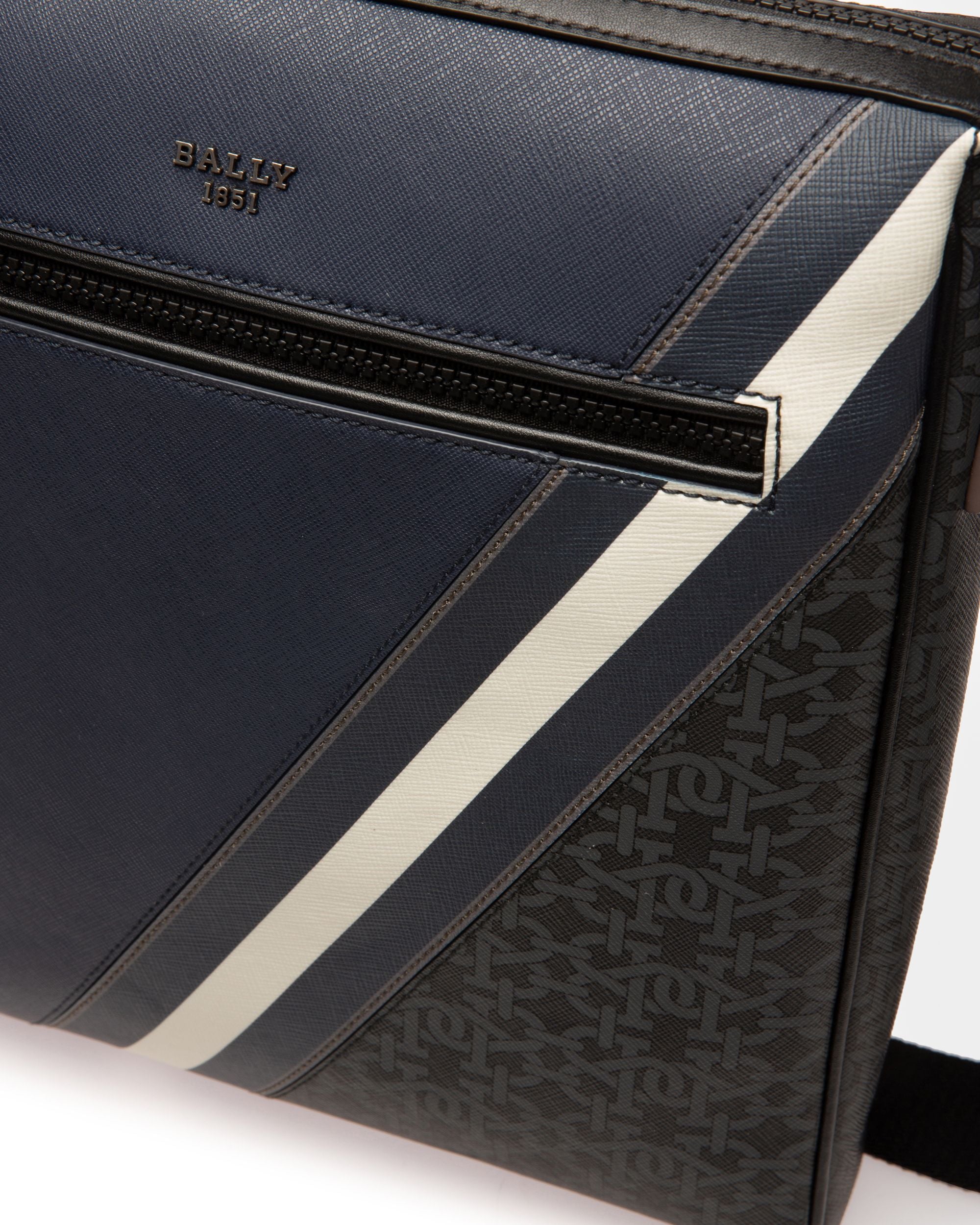 Mecoy Leather Crossbody Bag In Navy - Men's - Bally - 05