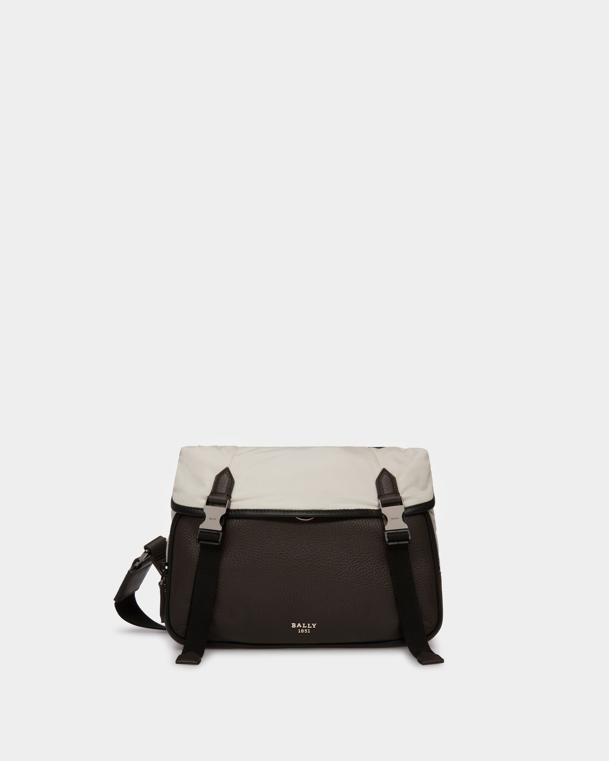 Borissey Recycled Nylon Messenger Bag In Denty White - Men's - Bally - 01