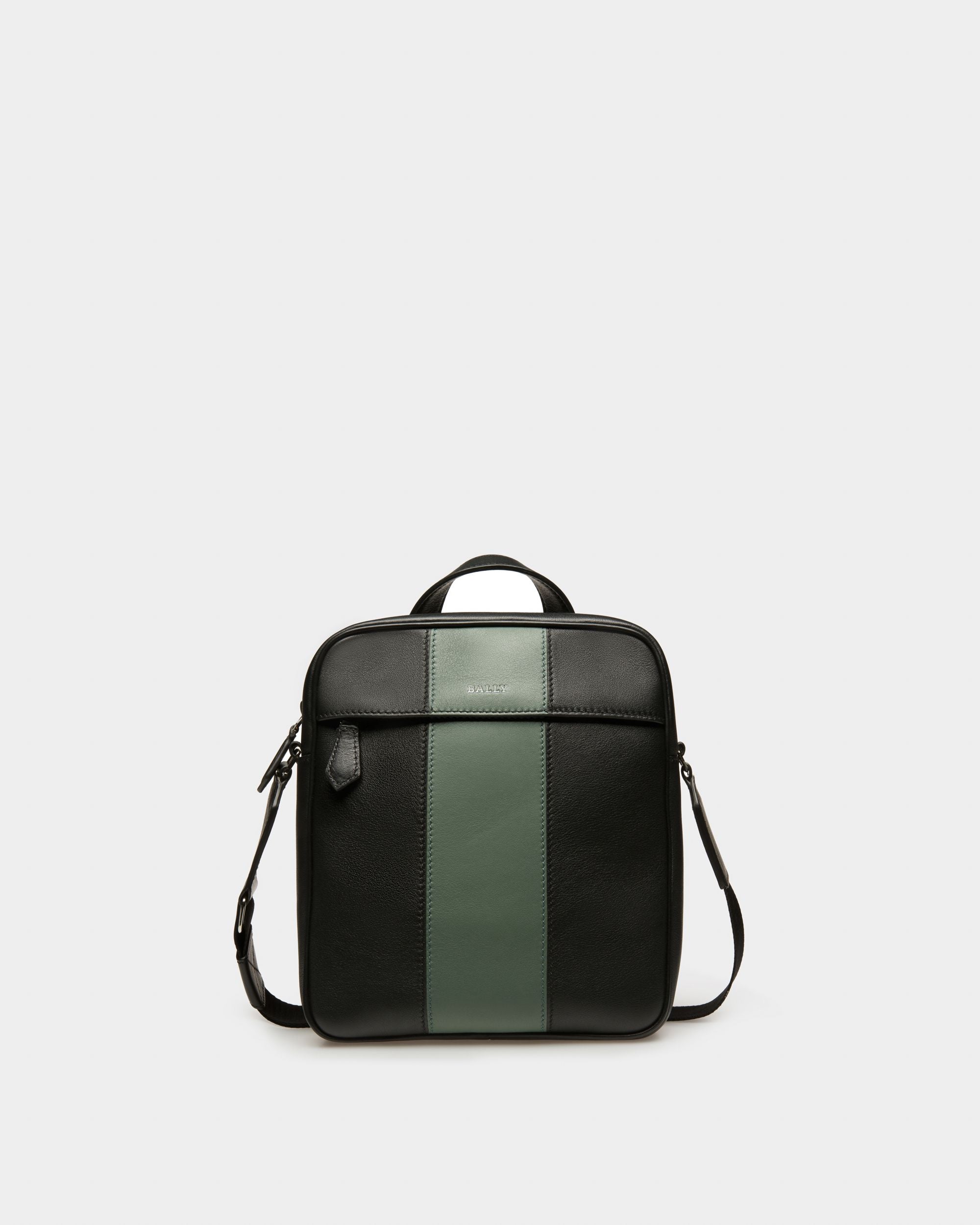 Holmis Crossbody Bag In Black & Green - Men's - Bally - 01