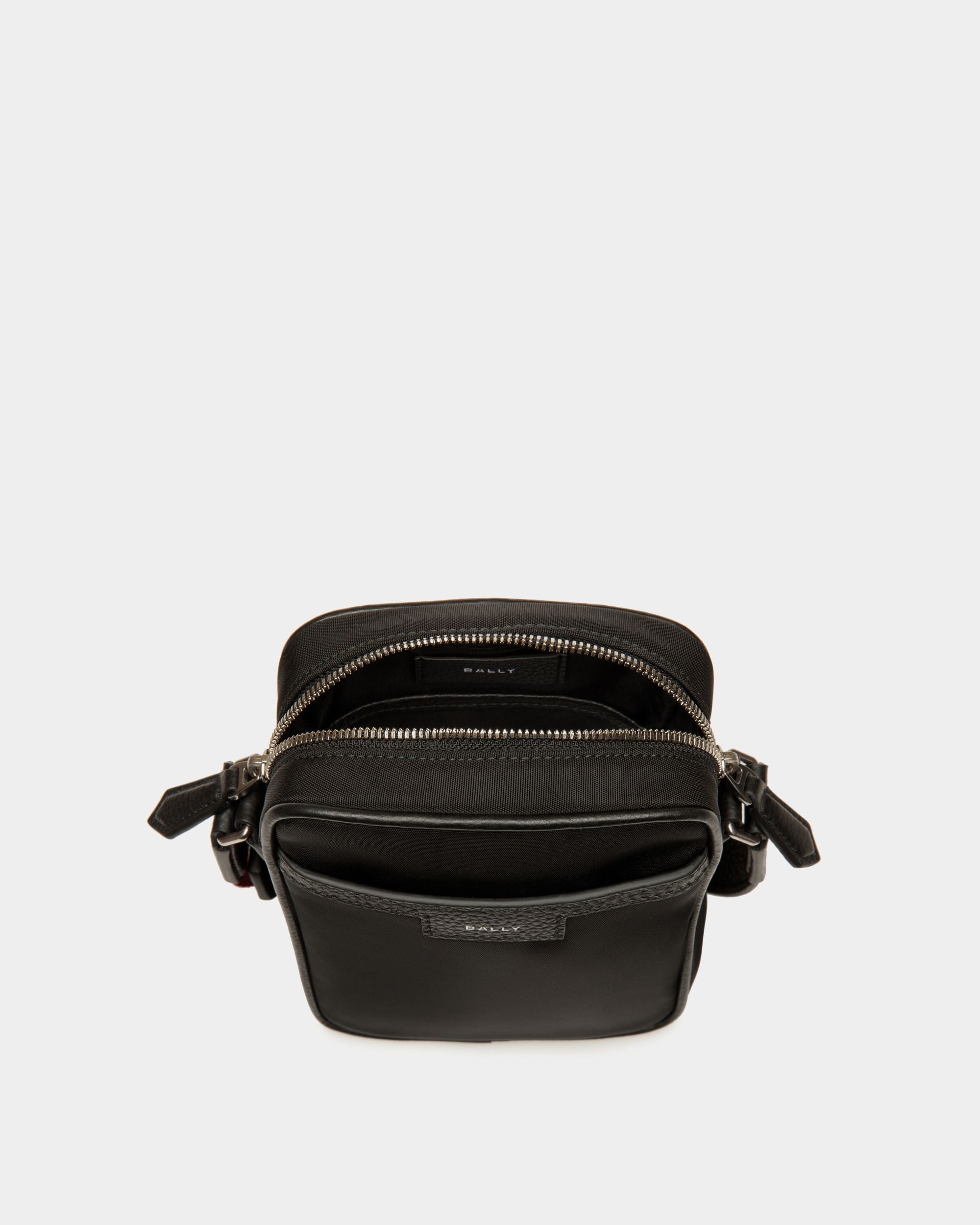 Code Crossbody Bag in Black Nylon - Men's - Bally - 04