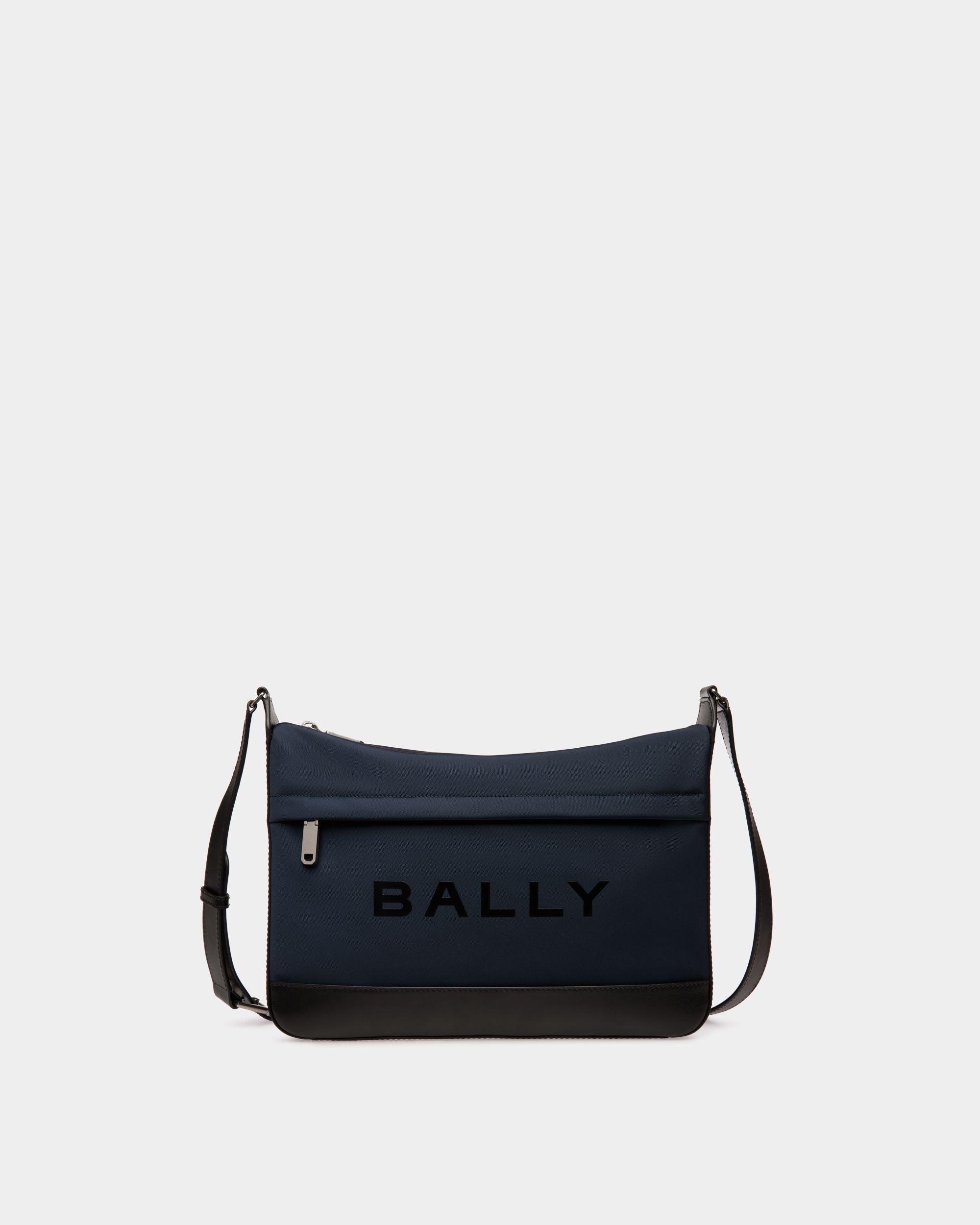 Bar Crossbody Bag in Navy Blue Nylon And Leather - Men's - Bally - 01