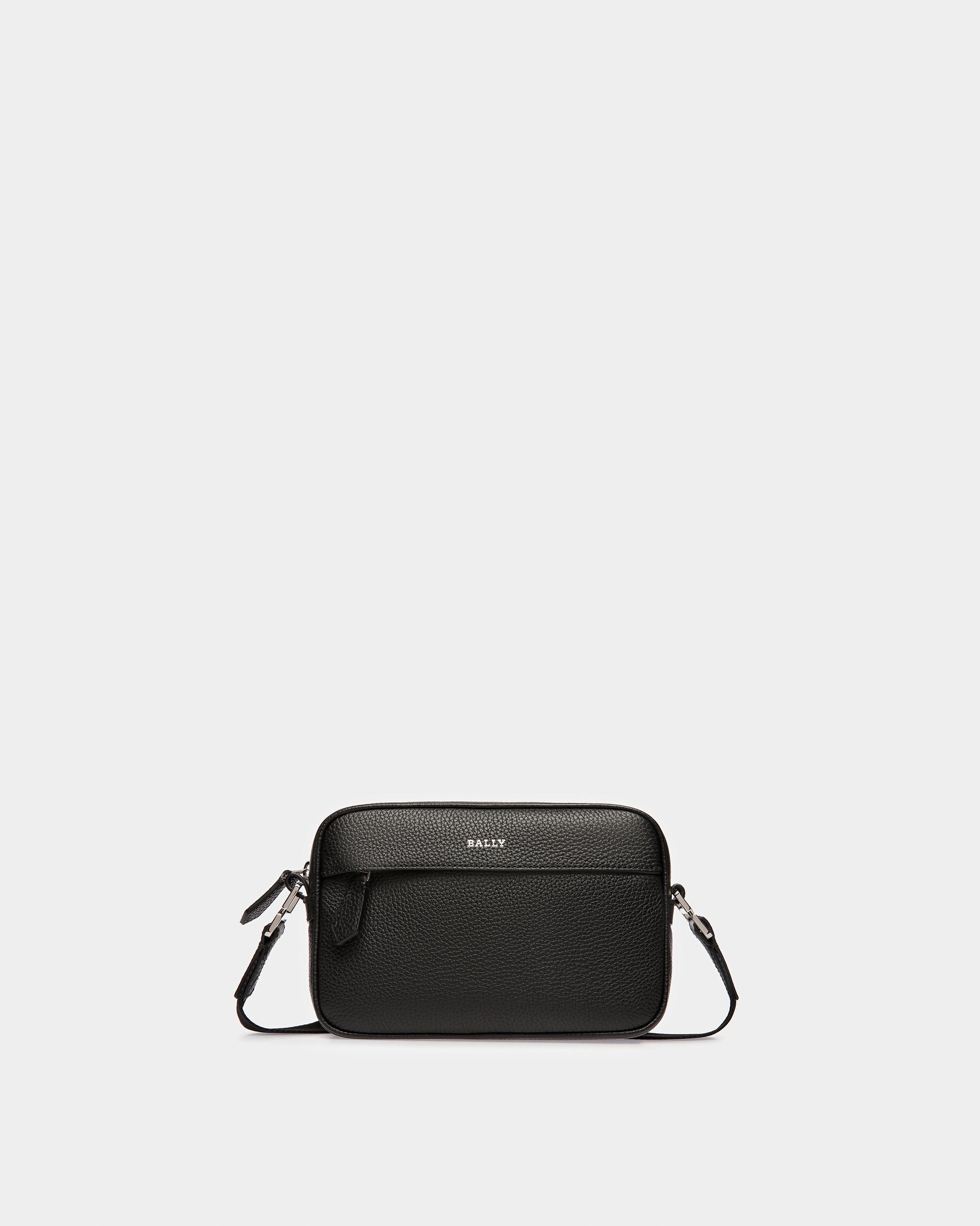 Hal Leather Crossbody Bag In Black And Palladium - Men's - Bally - 01