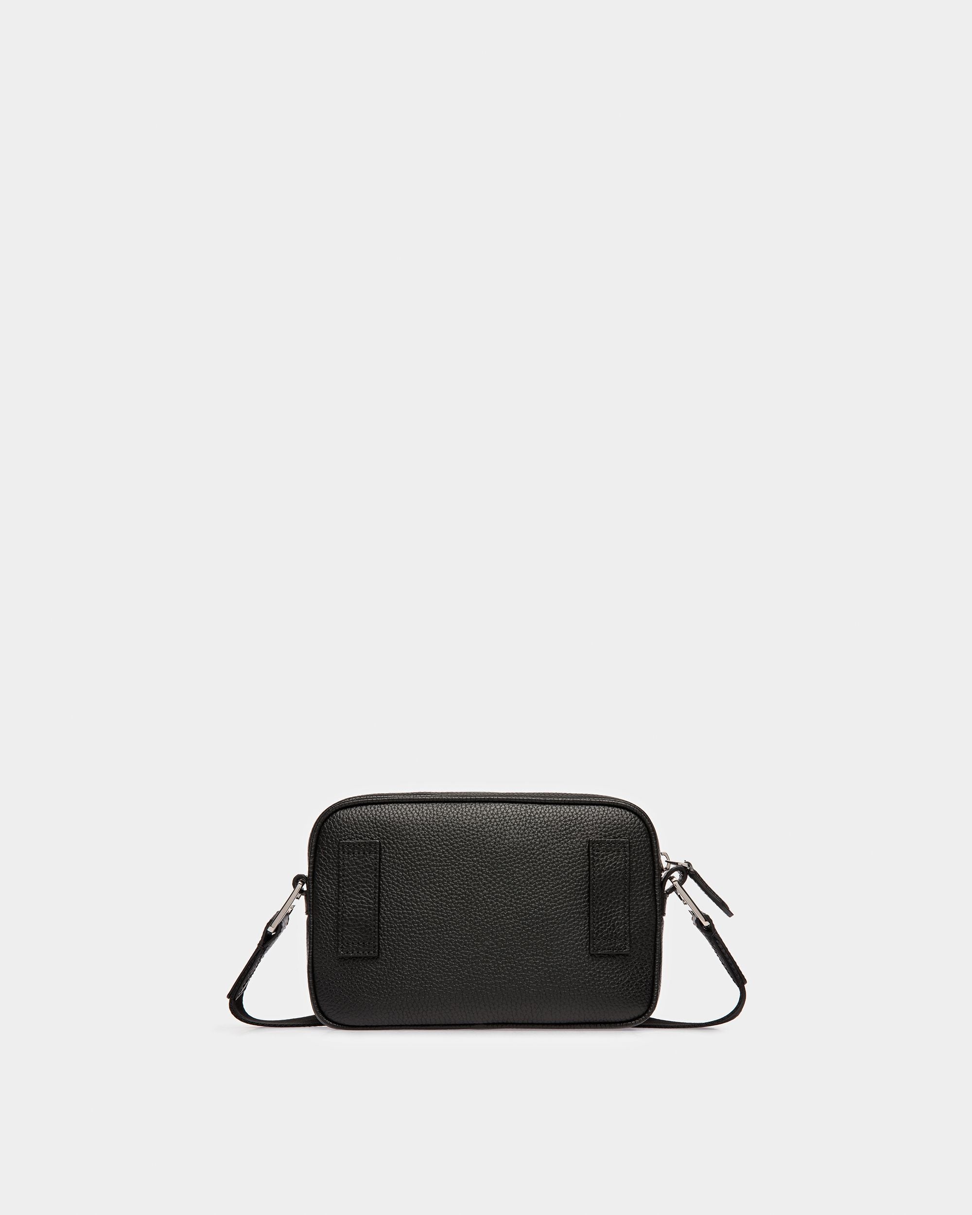 Hal Leather Crossbody Bag In Black And Palladium - Men's - Bally - 02
