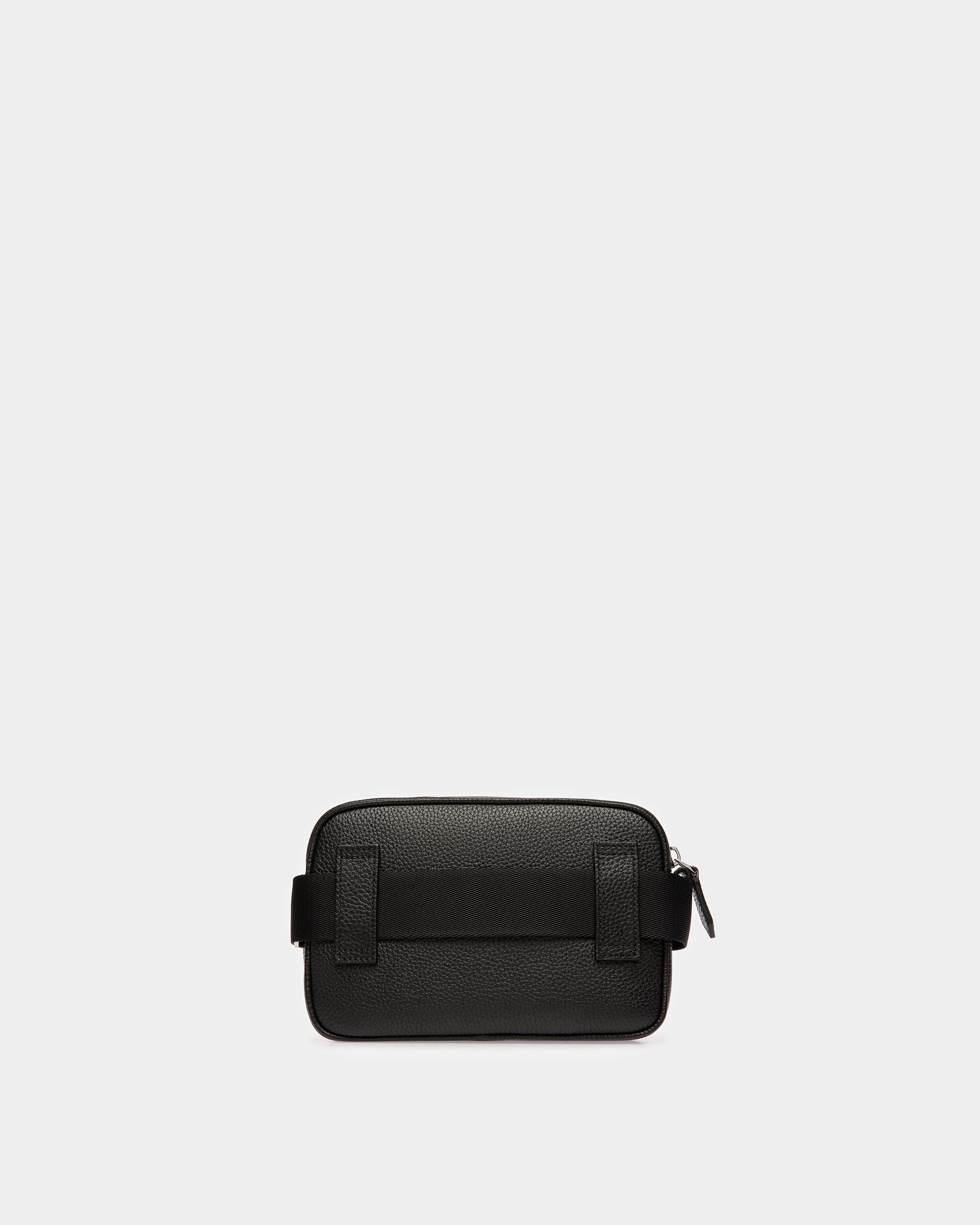 Hal Leather Crossbody Bag In Black And Palladium - Men's - Bally - 06