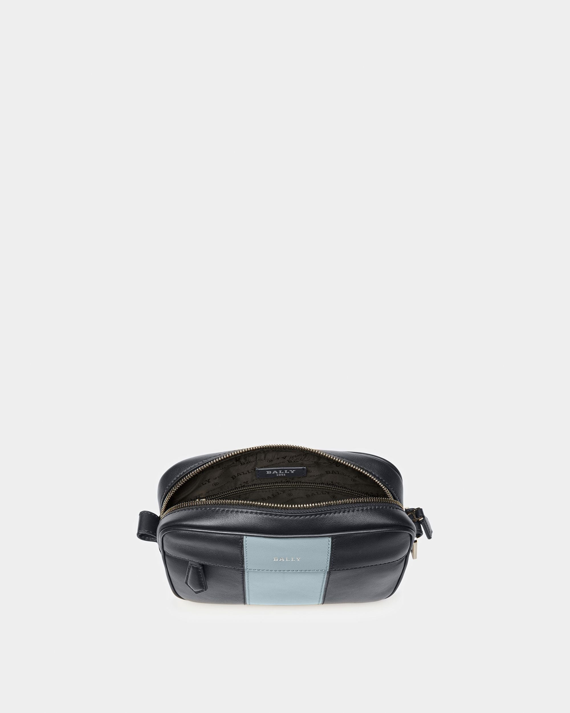 Hal Leather Crossbody In Midnight Blue And Light Blue - Men's - Bally - 04