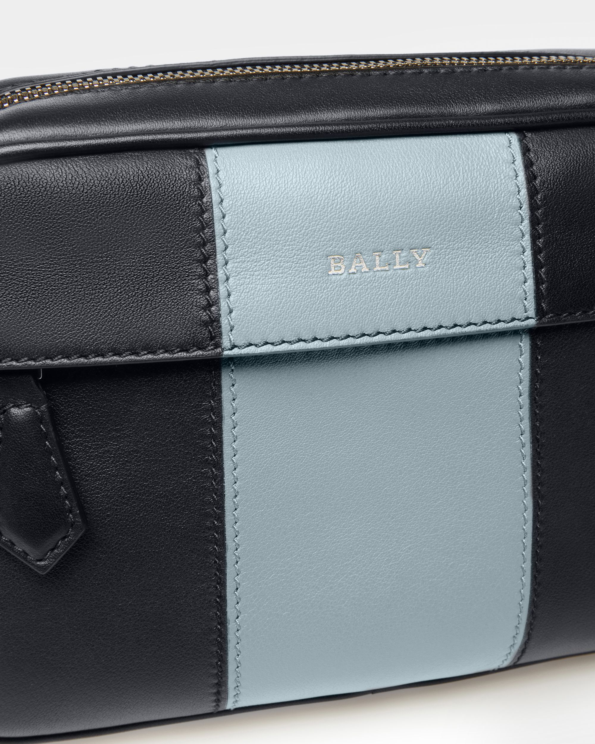 Hal Leather Crossbody In Midnight Blue And Light Blue - Men's - Bally - 05