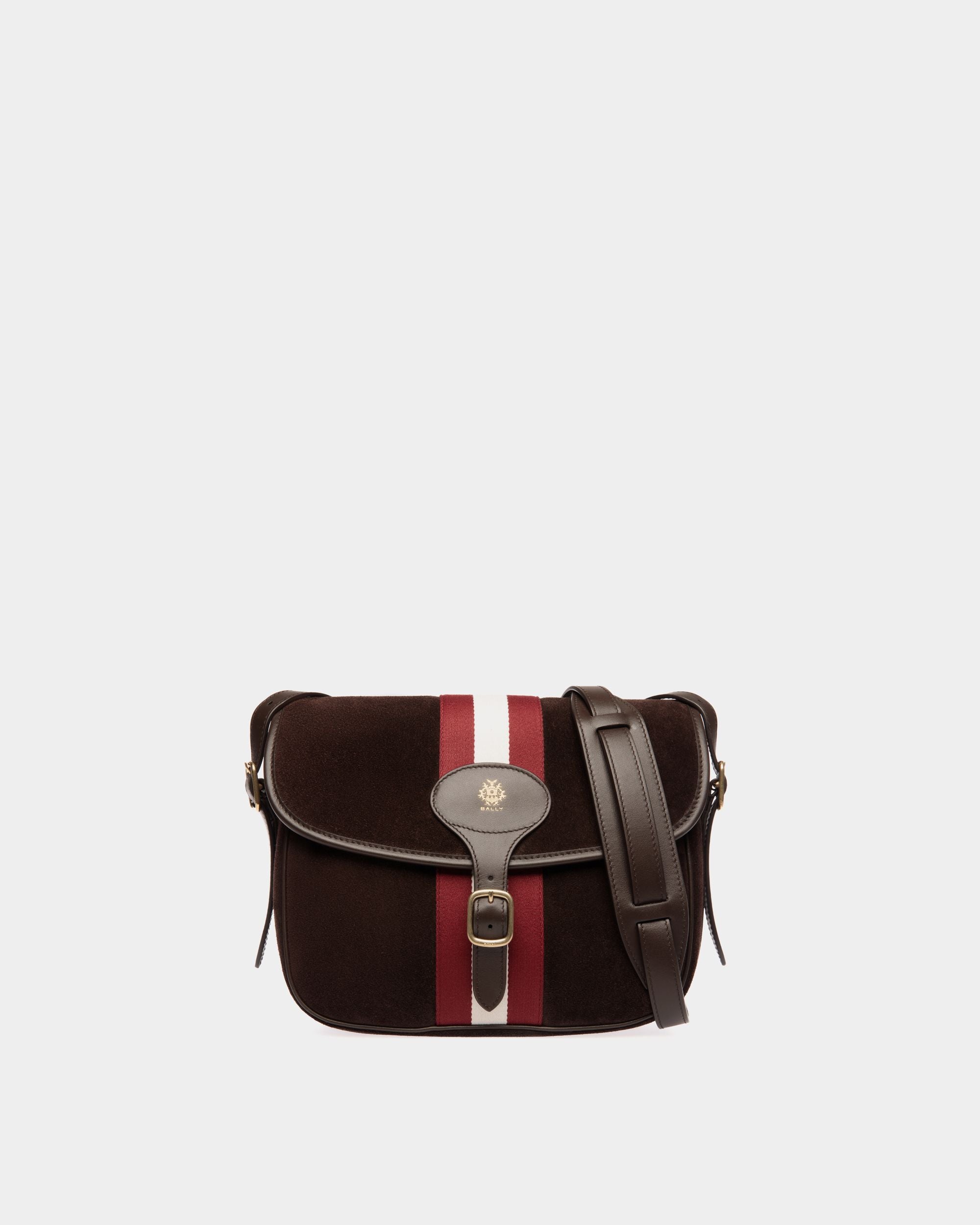Beckett Crossbody Bag in Ebano Suede And Leather - Men's - Bally - 01