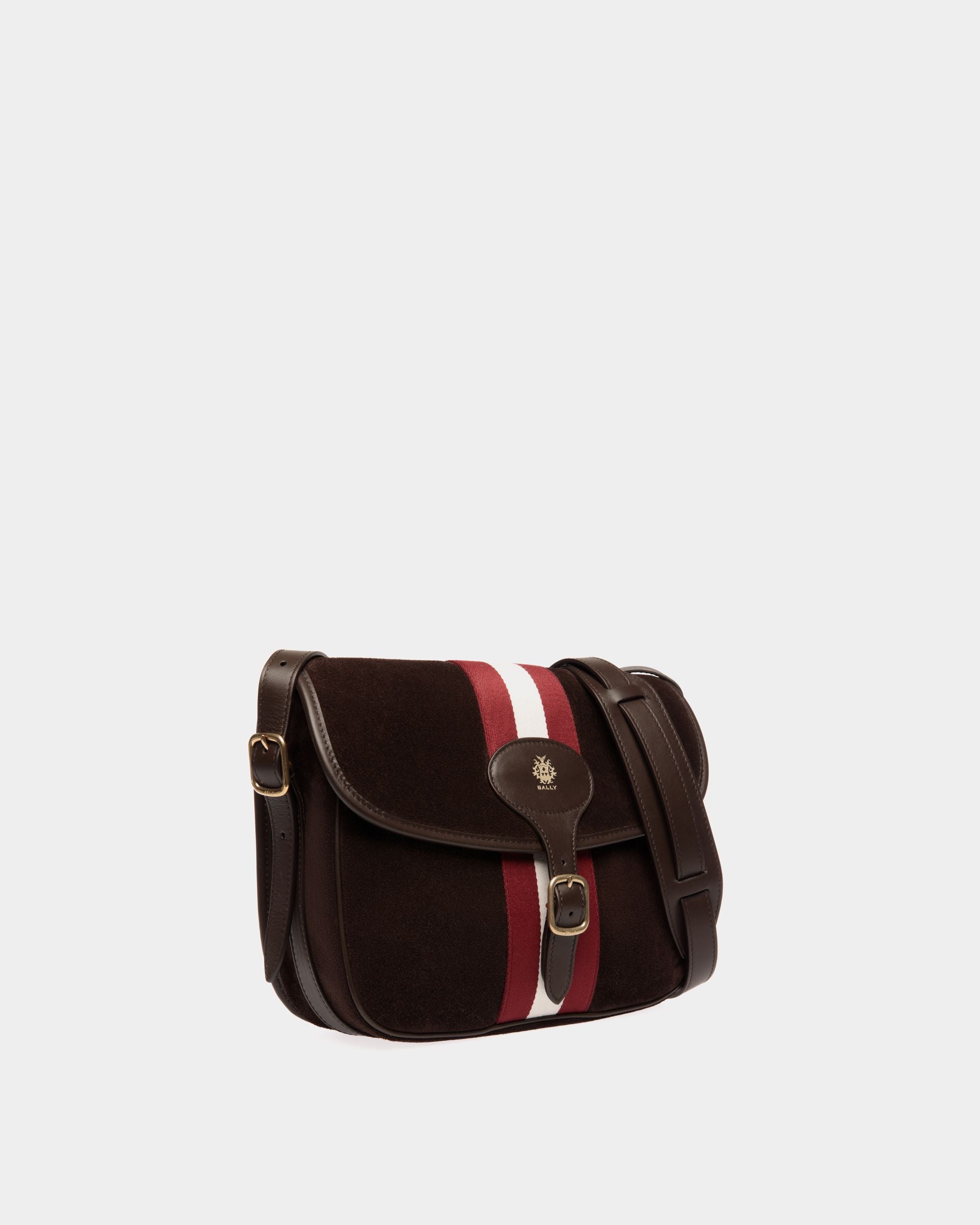 Beckett Crossbody Bag in Ebano Suede And Leather - Men's - Bally - 04