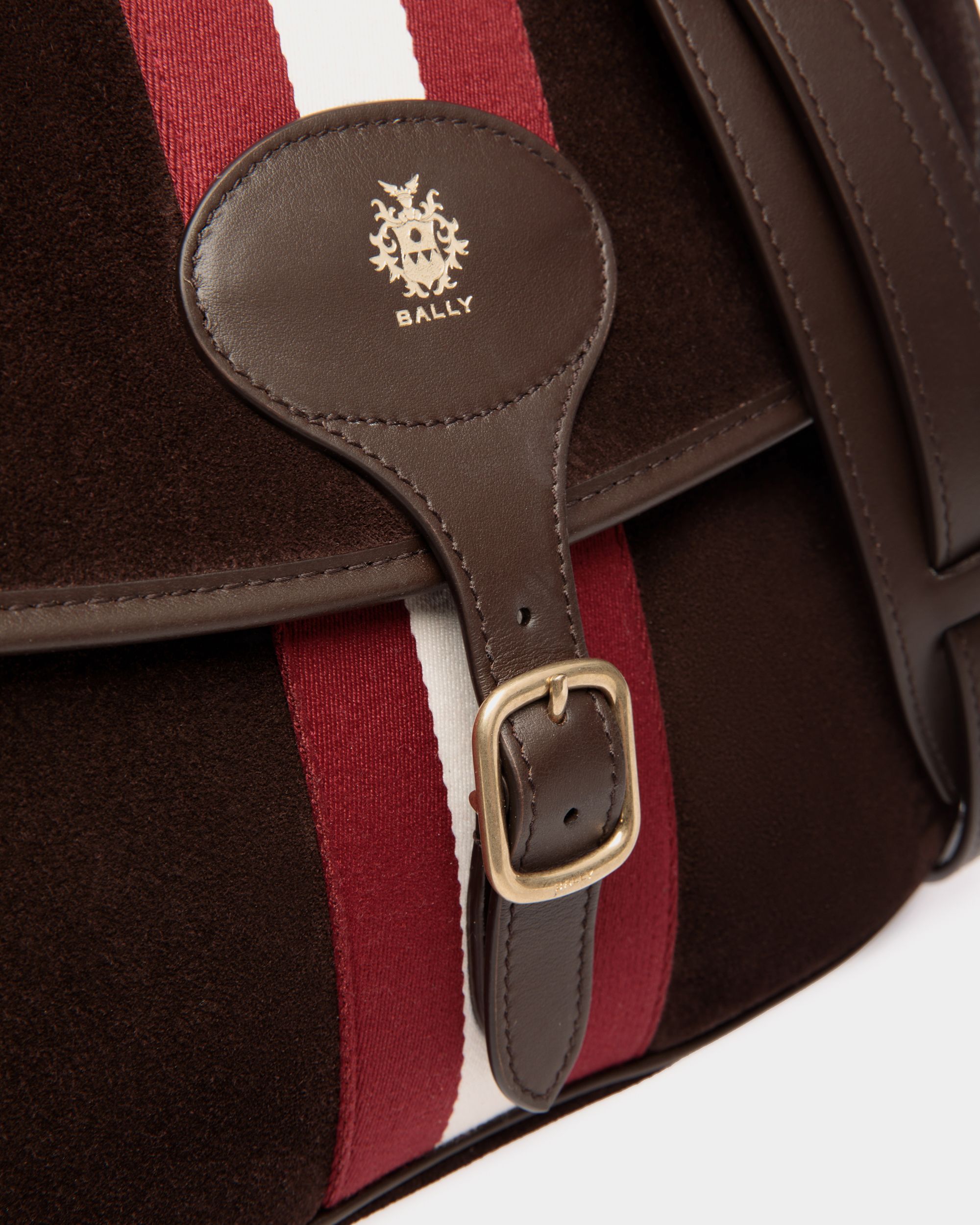 Beckett Crossbody Bag in Ebano Suede And Leather - Men's - Bally - 05