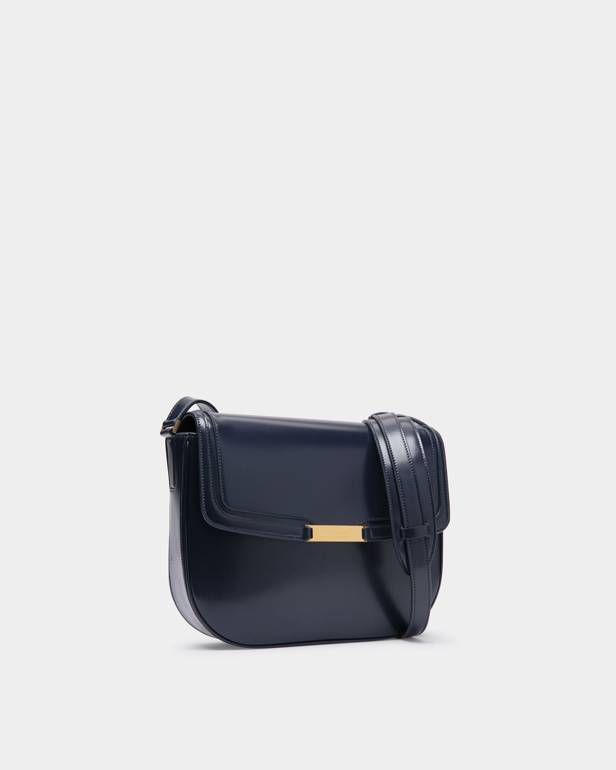 Deco Crossbody Bag in Navy Blue Brushed Leather - Men's - Bally - 04