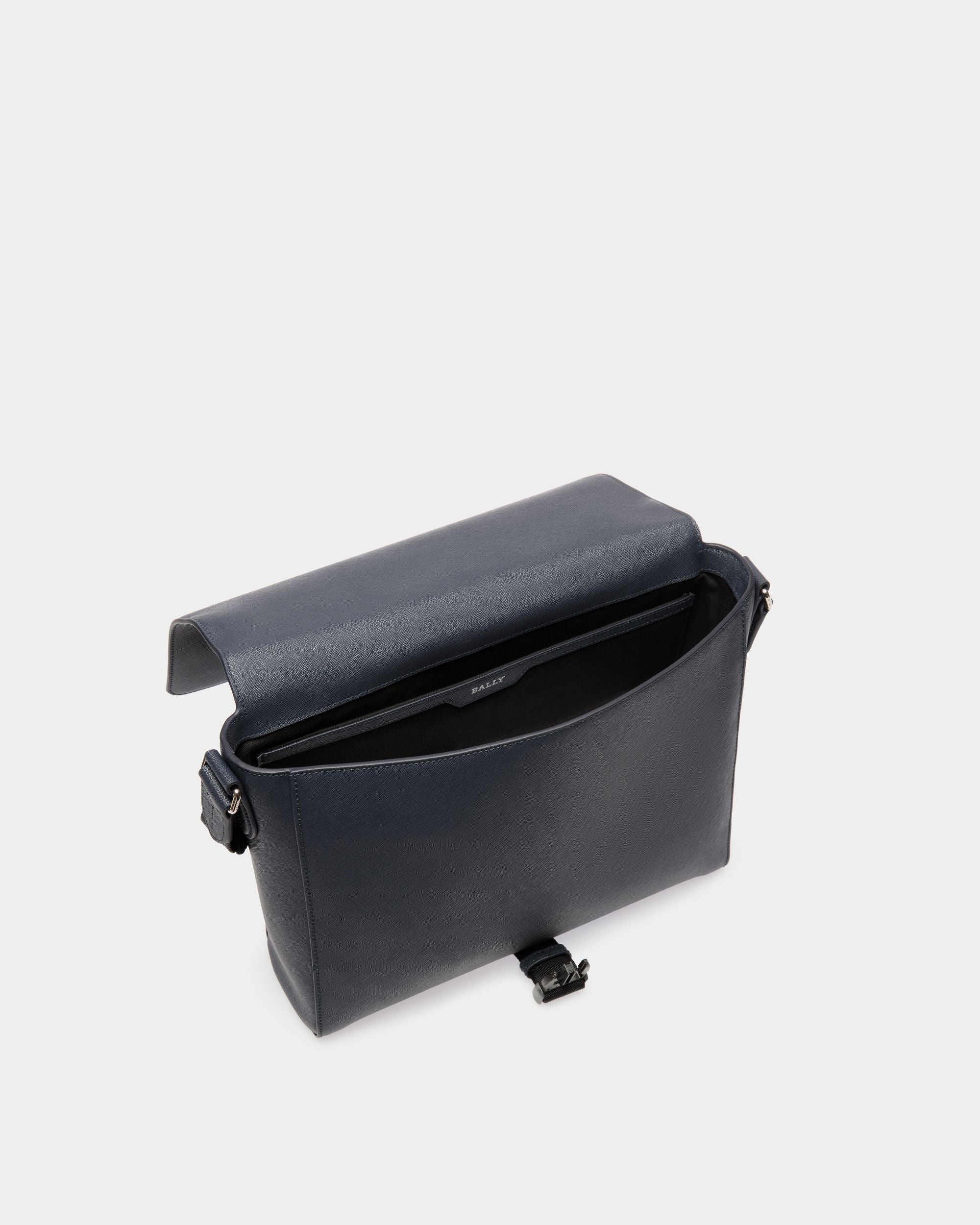 Messenger Bag In Blue Leather - Men's - Bally - 04