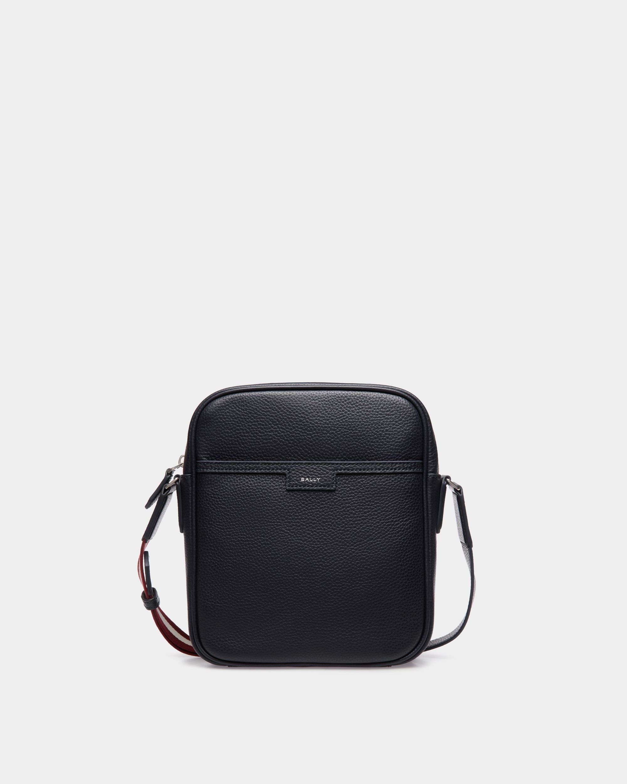 Code Crossbody In Blue Leather - Men's - Bally - 01