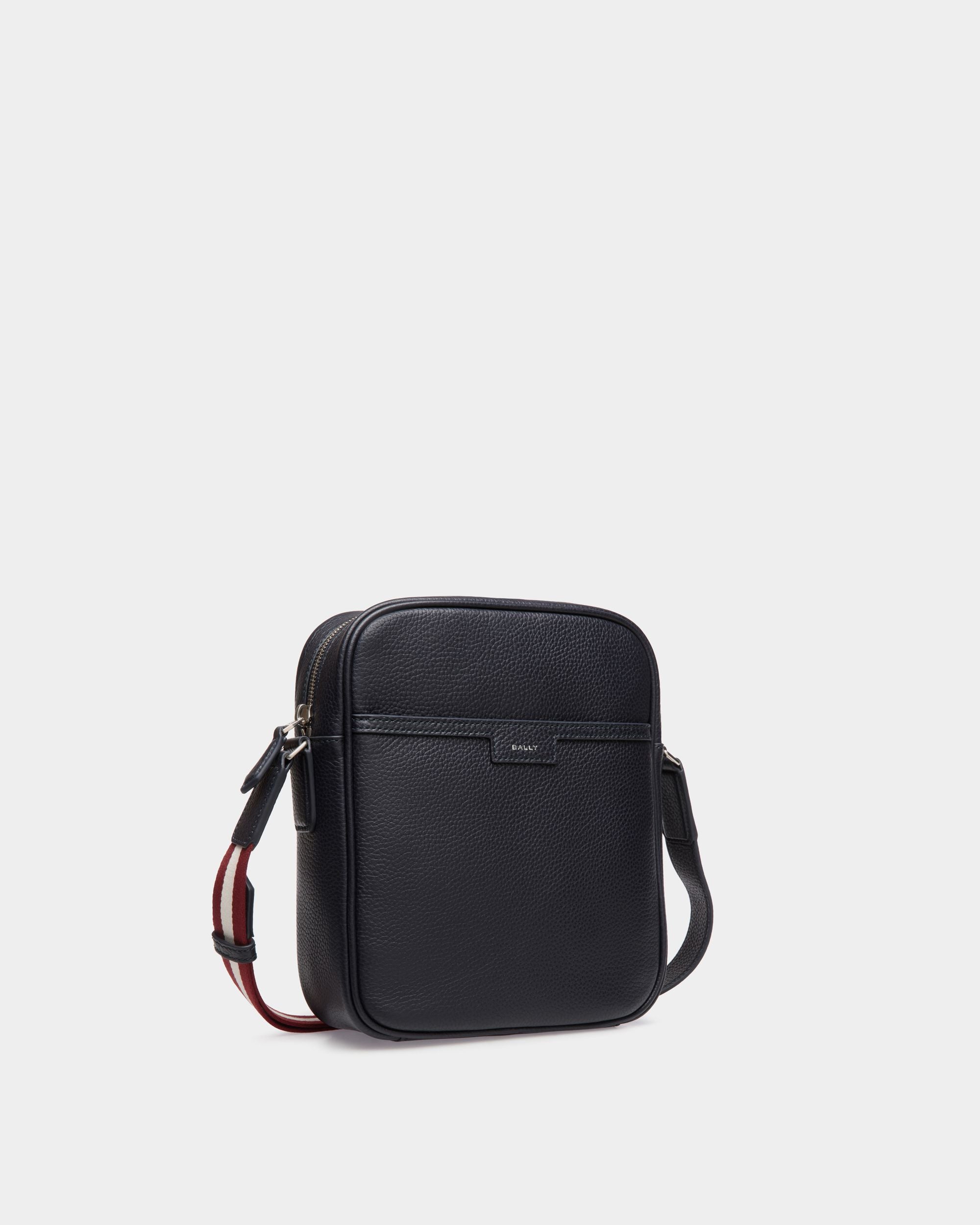 Code Crossbody In Blue Leather - Men's - Bally - 03