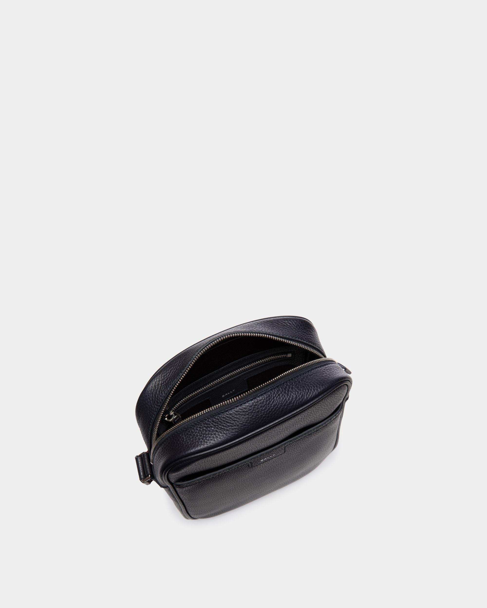 Code Crossbody In Blue Leather - Men's - Bally - 04