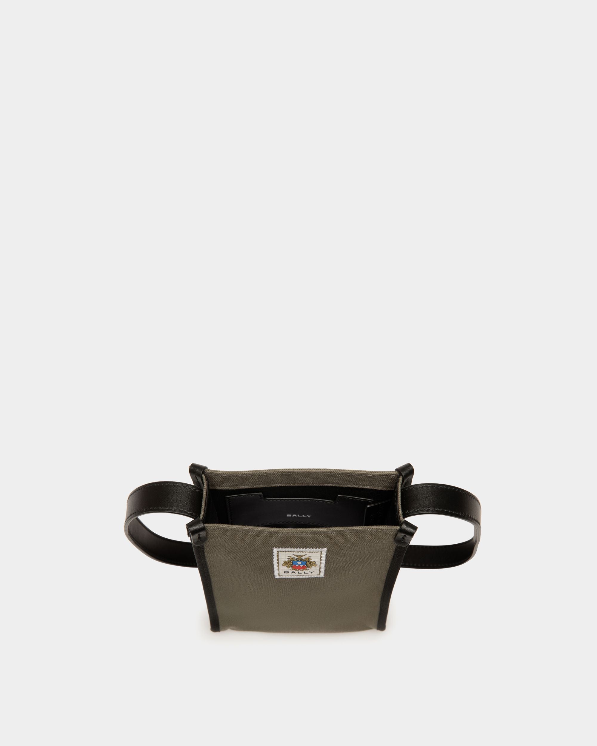 Easy Bally Crossbody Bag In Military Green Cotton Canvas - Men's - Bally - 04
