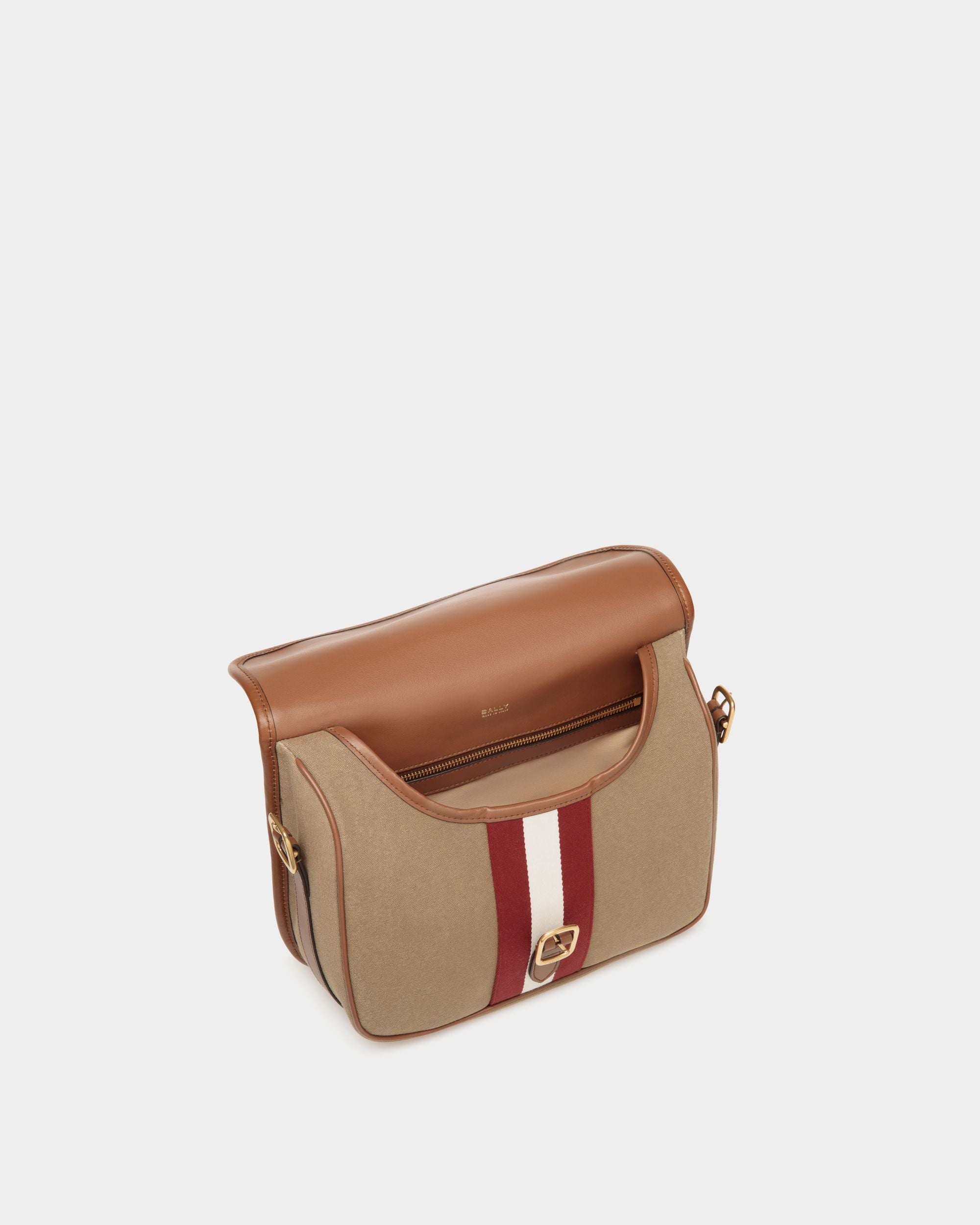 Beckett Crossbody Bag In Khaki Cotton Canvas - Men's - Bally - 04