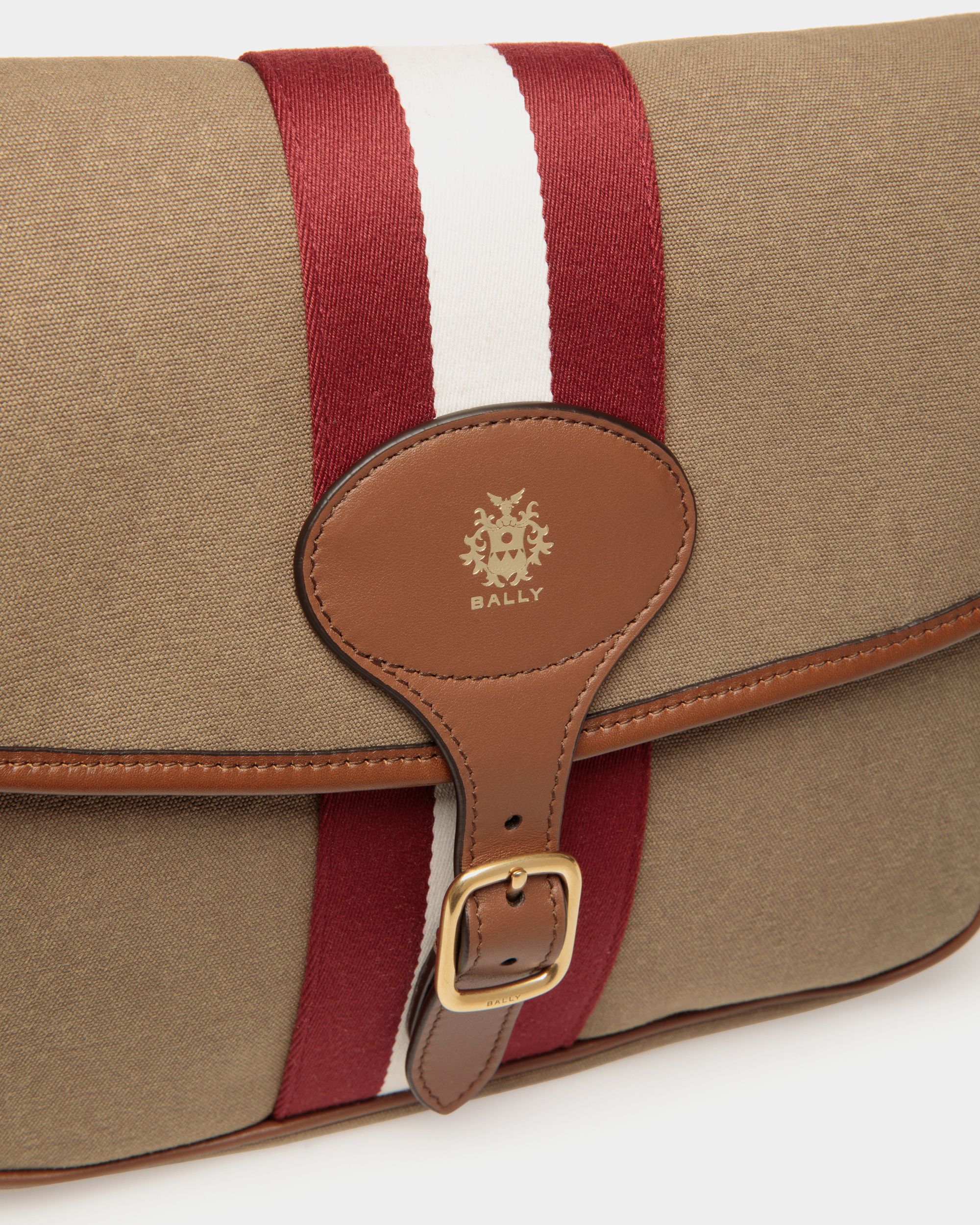 Beckett Crossbody Bag In Khaki Cotton Canvas - Men's - Bally - 05