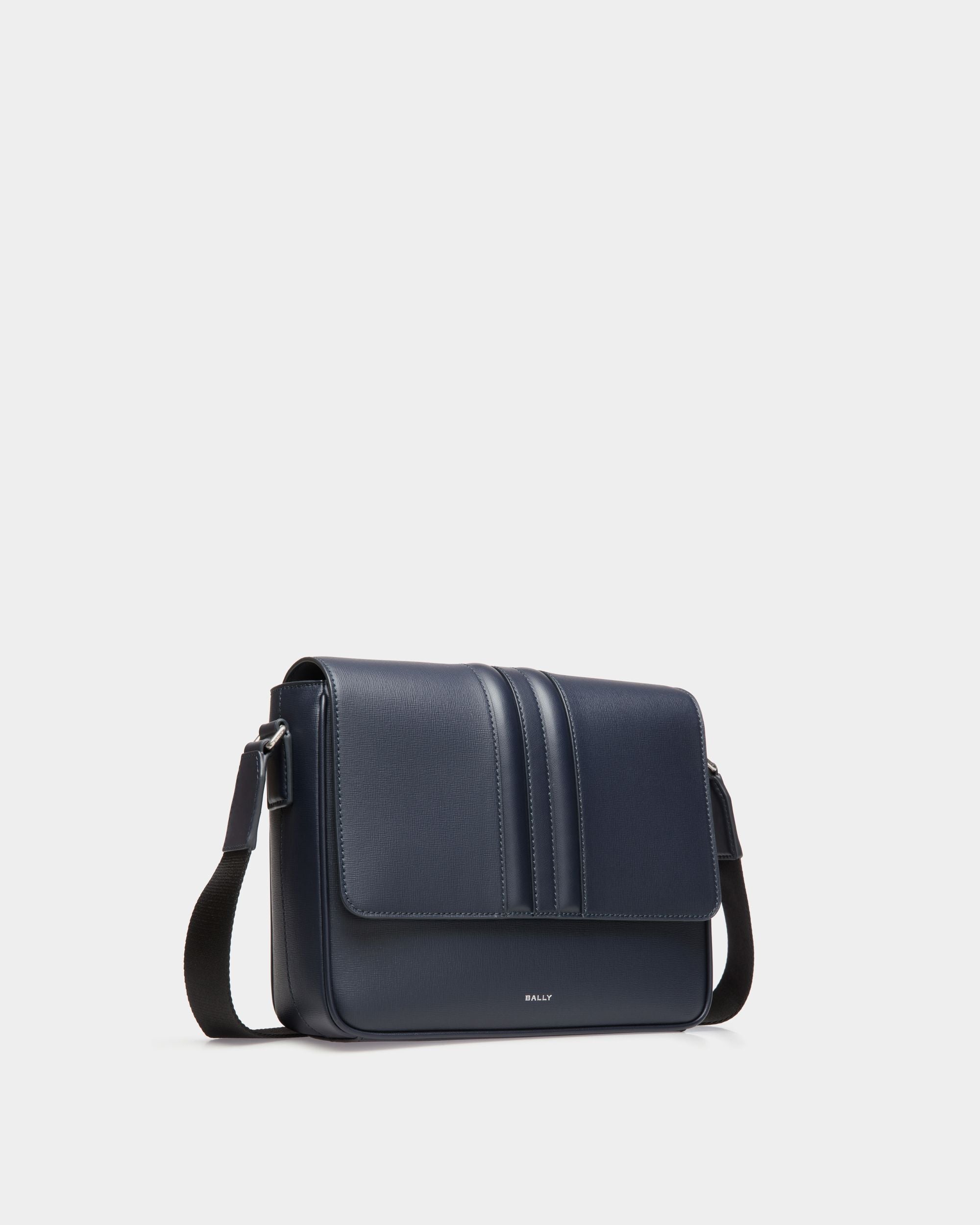 Mythos Crossbody Bag in Navy Blue Recycled Leather - Men's - Bally - 03