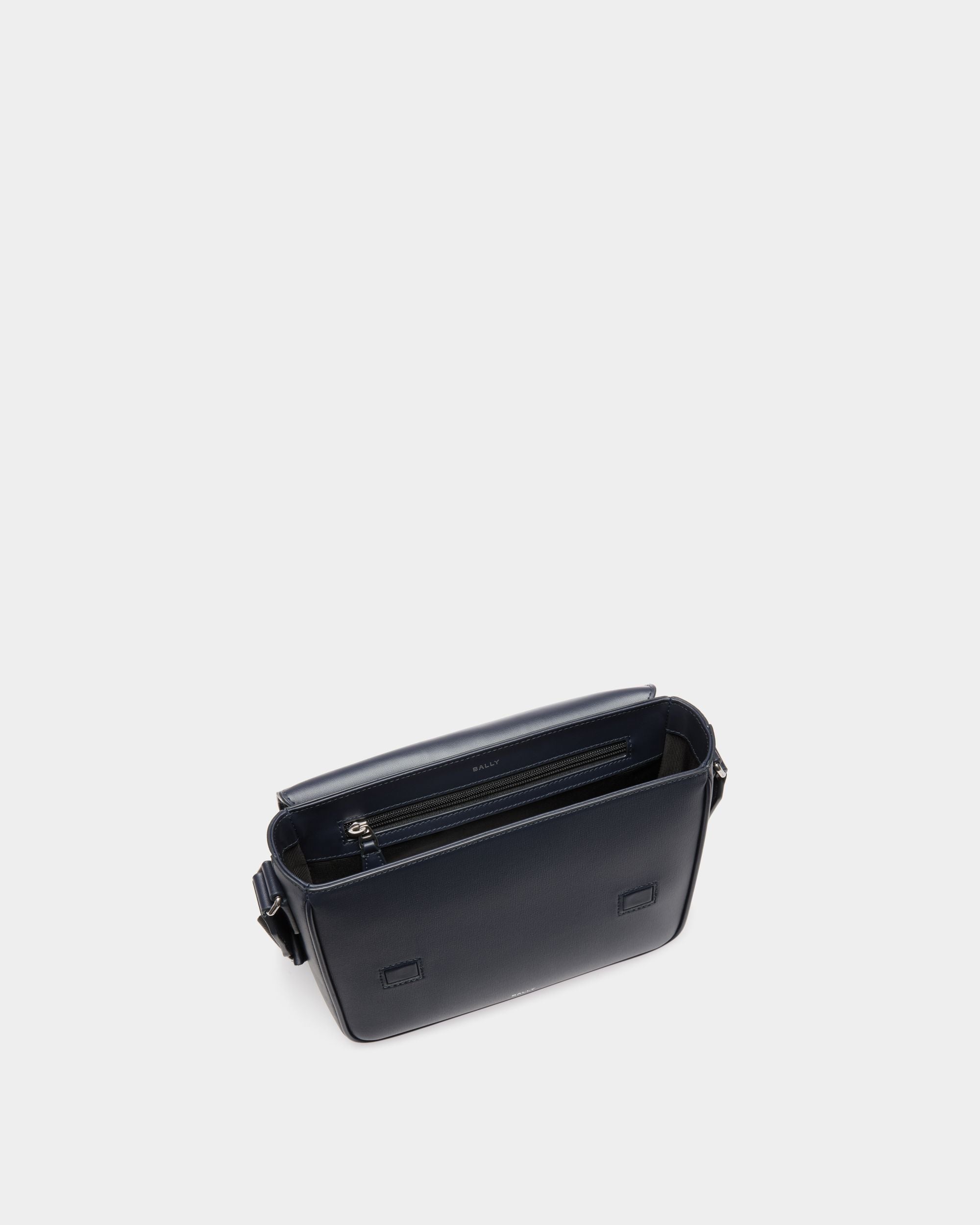 Mythos Crossbody Bag in Navy Blue Recycled Leather - Men's - Bally - 04