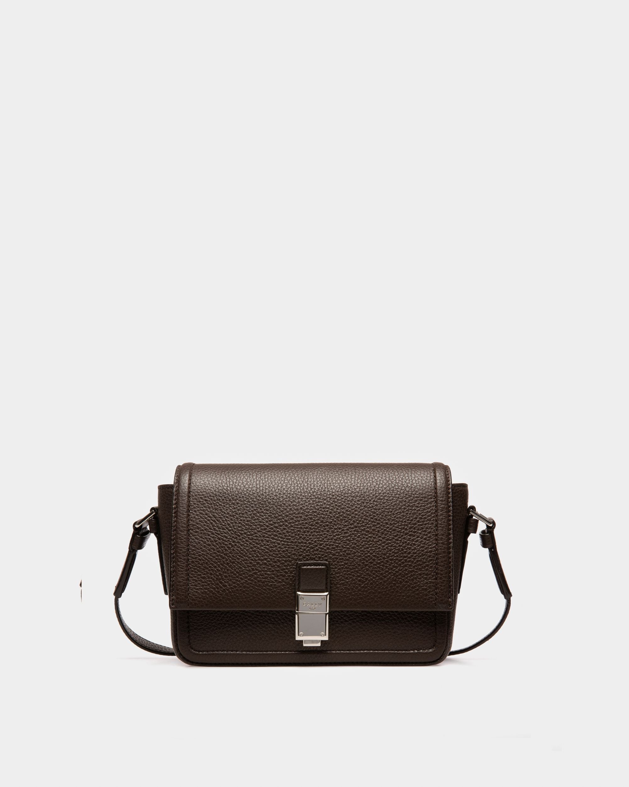 Soltedo Leather Messenger Bag In Ebony Brown - Men's - Bally - 01