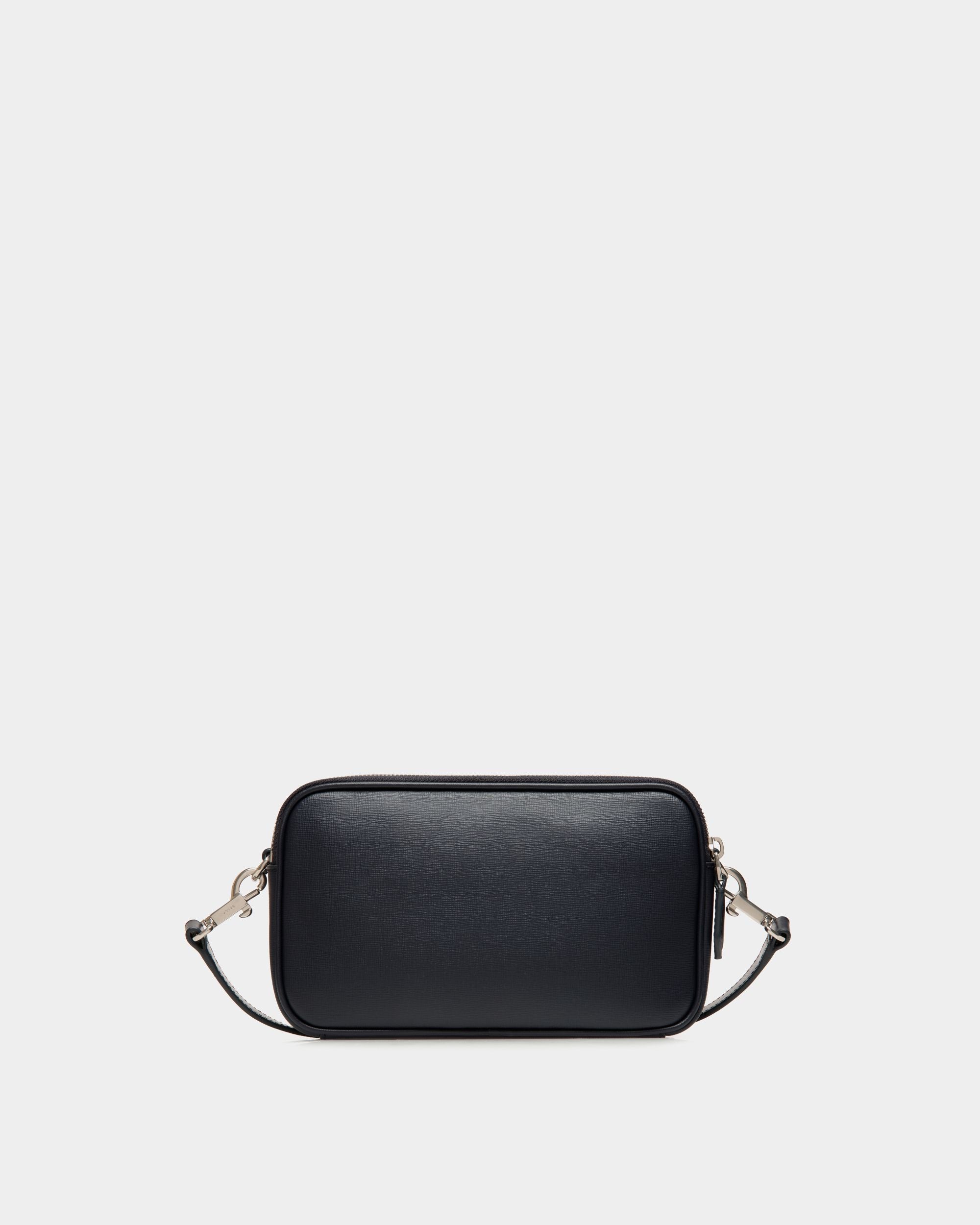 Mythos Crossbody Bag in Navy Blue Recycled Leather - Hombre - Bally - 02