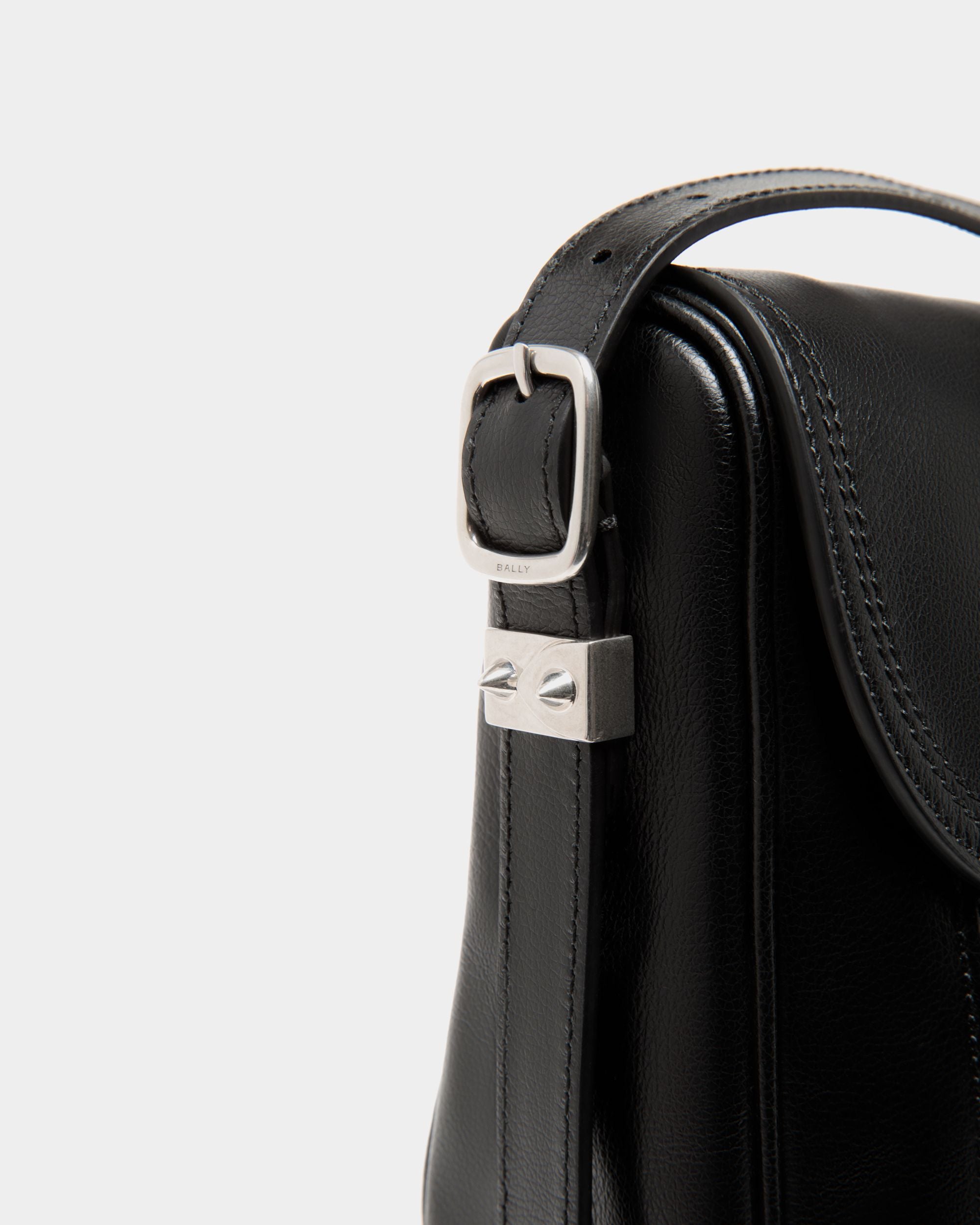 Beckett Crossbody Bag in Black Leather With Bally Studs - Men's - Bally - 05