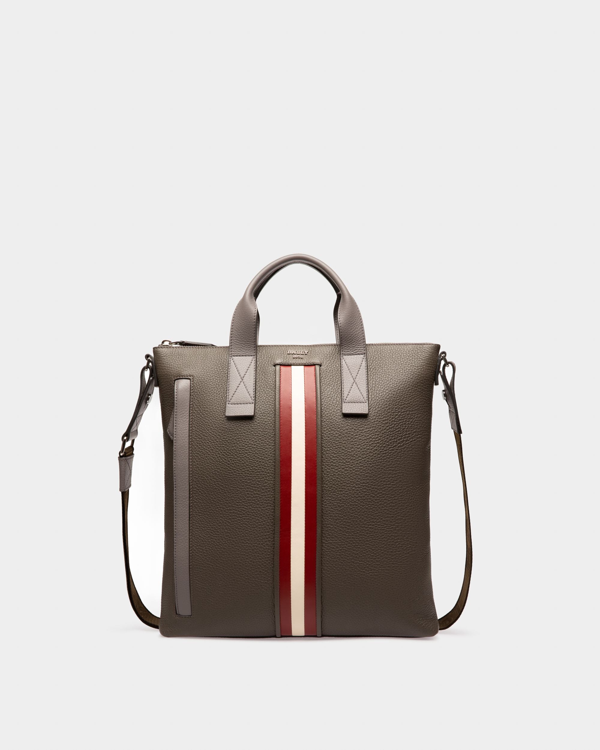 Higgins Bolso Tote En Piel De Color Verde Militar - Hombre - Bally - 01