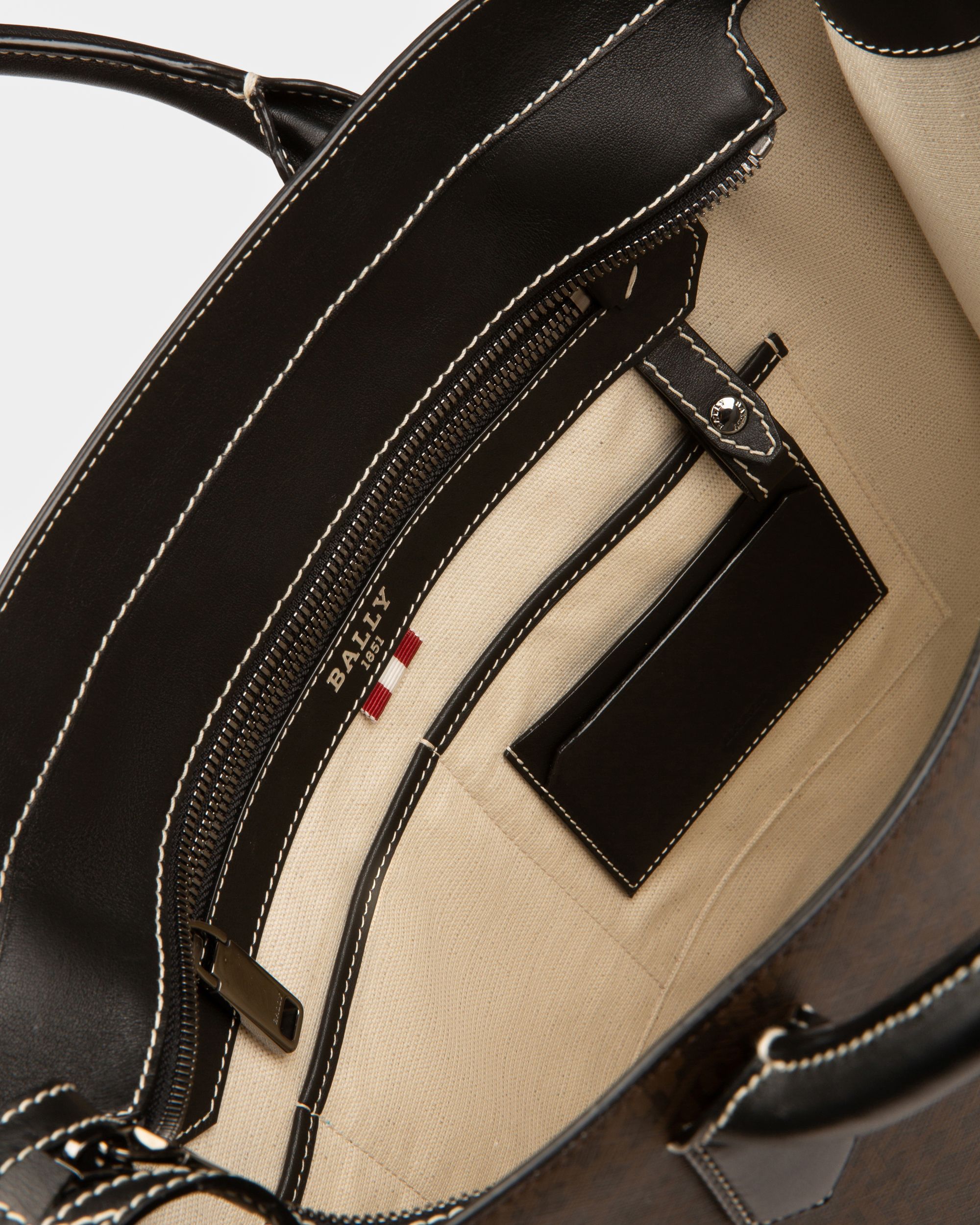 Celmas Bolso Tote De Tpu Y Piel De Color Marrón Y Negro - Hombre - Bally - 05