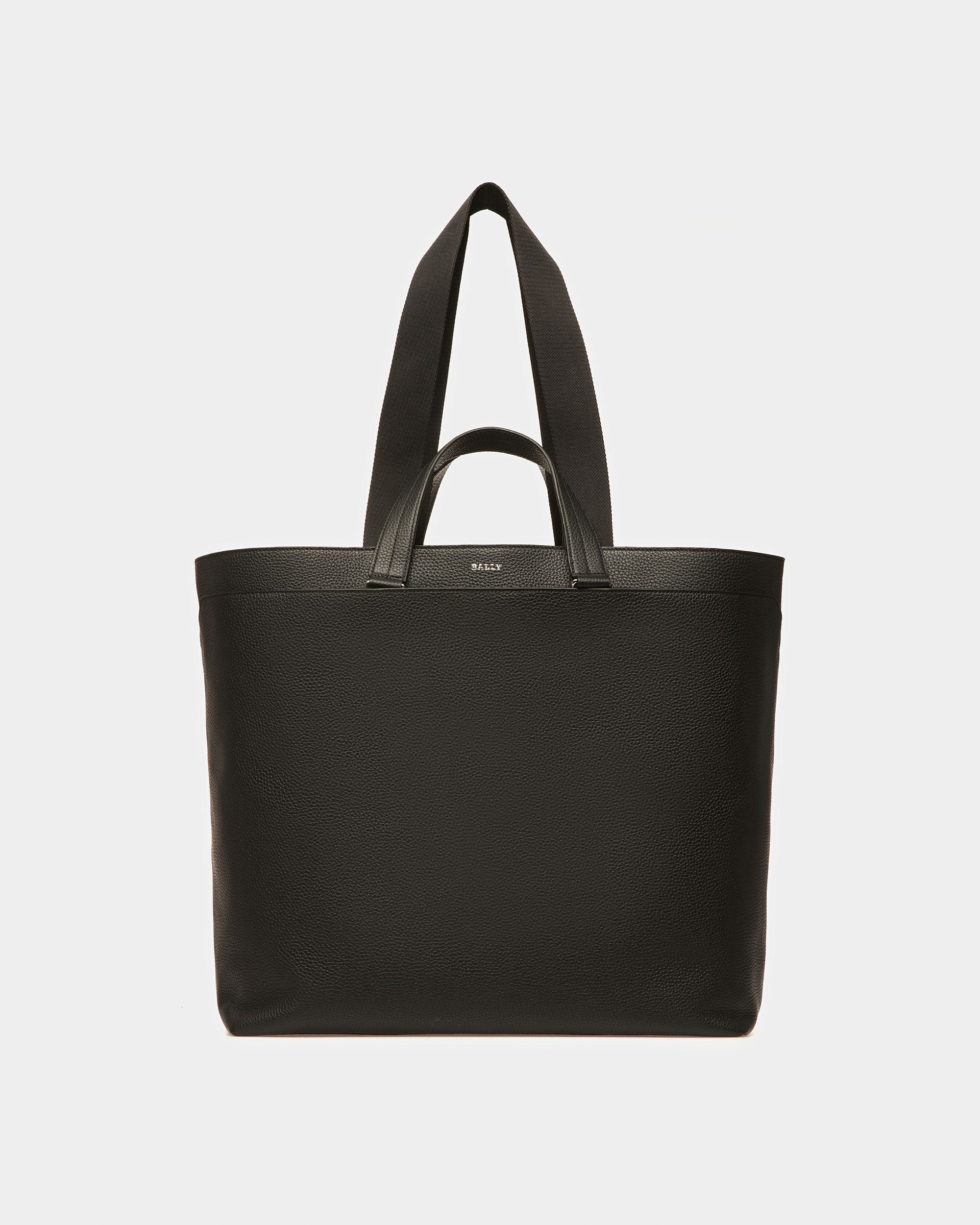 Havid Bolso Tote De Piel En Negro Y Paladio - Hombre - Bally - 01