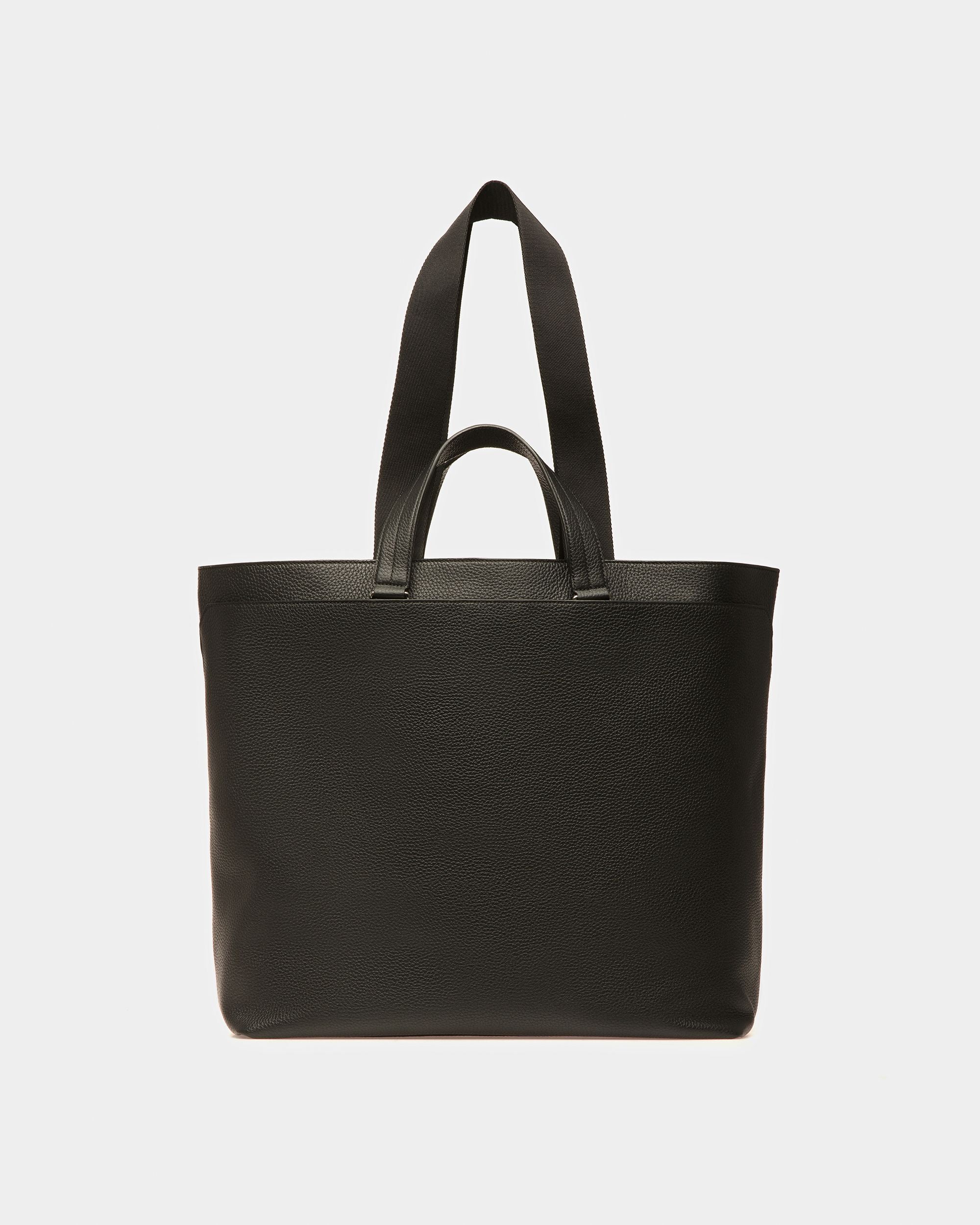 Havid Bolso Tote De Piel En Negro Y Paladio - Hombre - Bally - 03