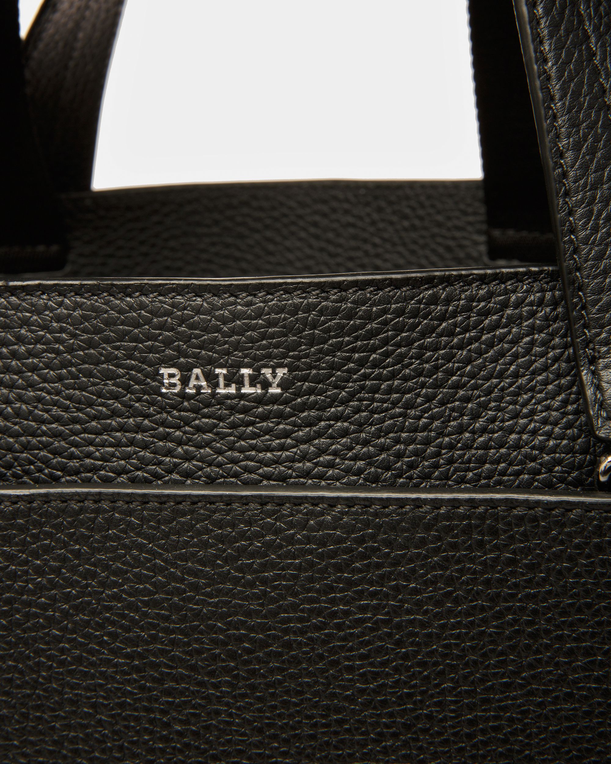 Havid Bolso Tote De Piel En Negro Y Paladio - Hombre - Bally - 05