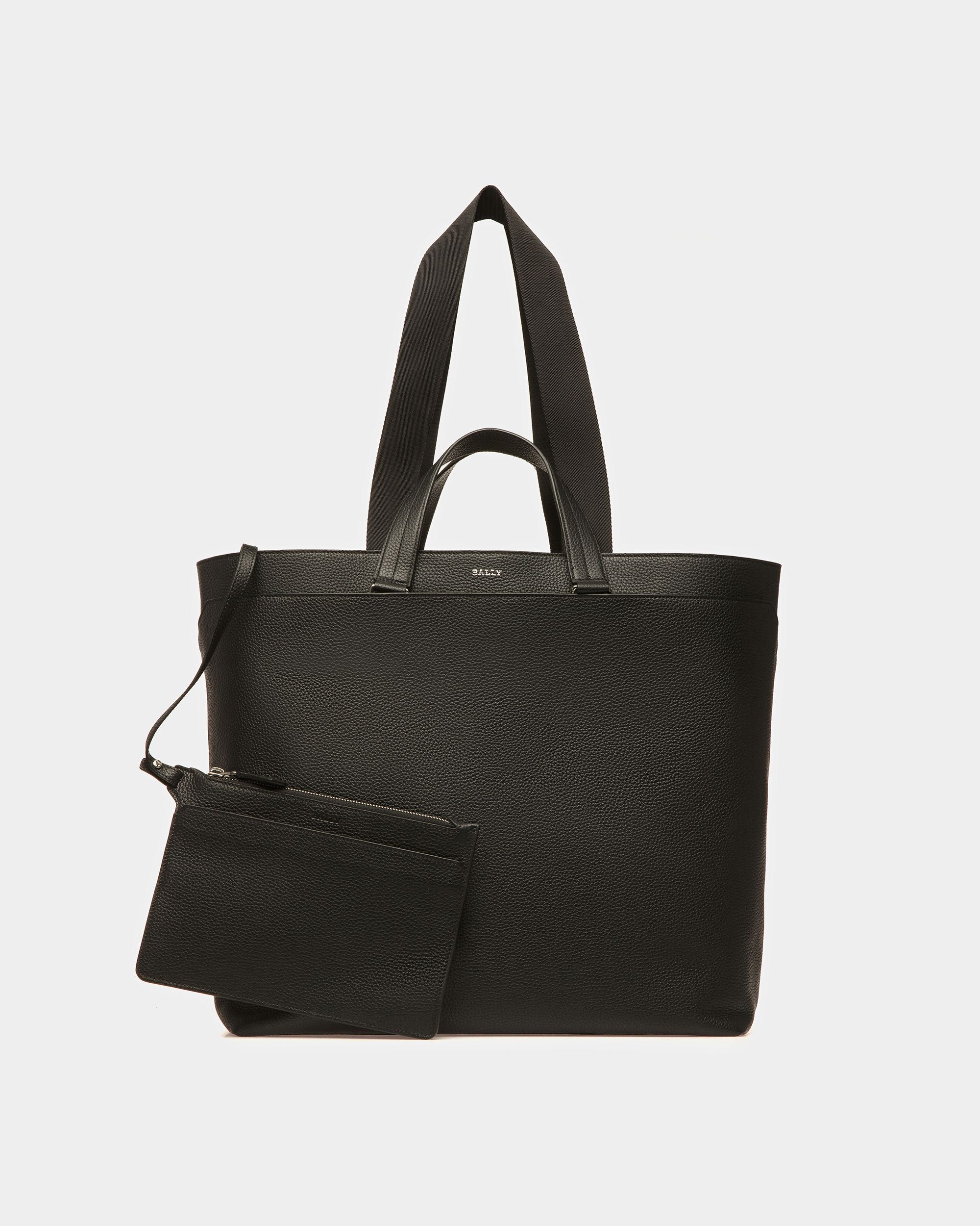 Havid Bolso Tote De Piel En Negro Y Paladio - Hombre - Bally - 06
