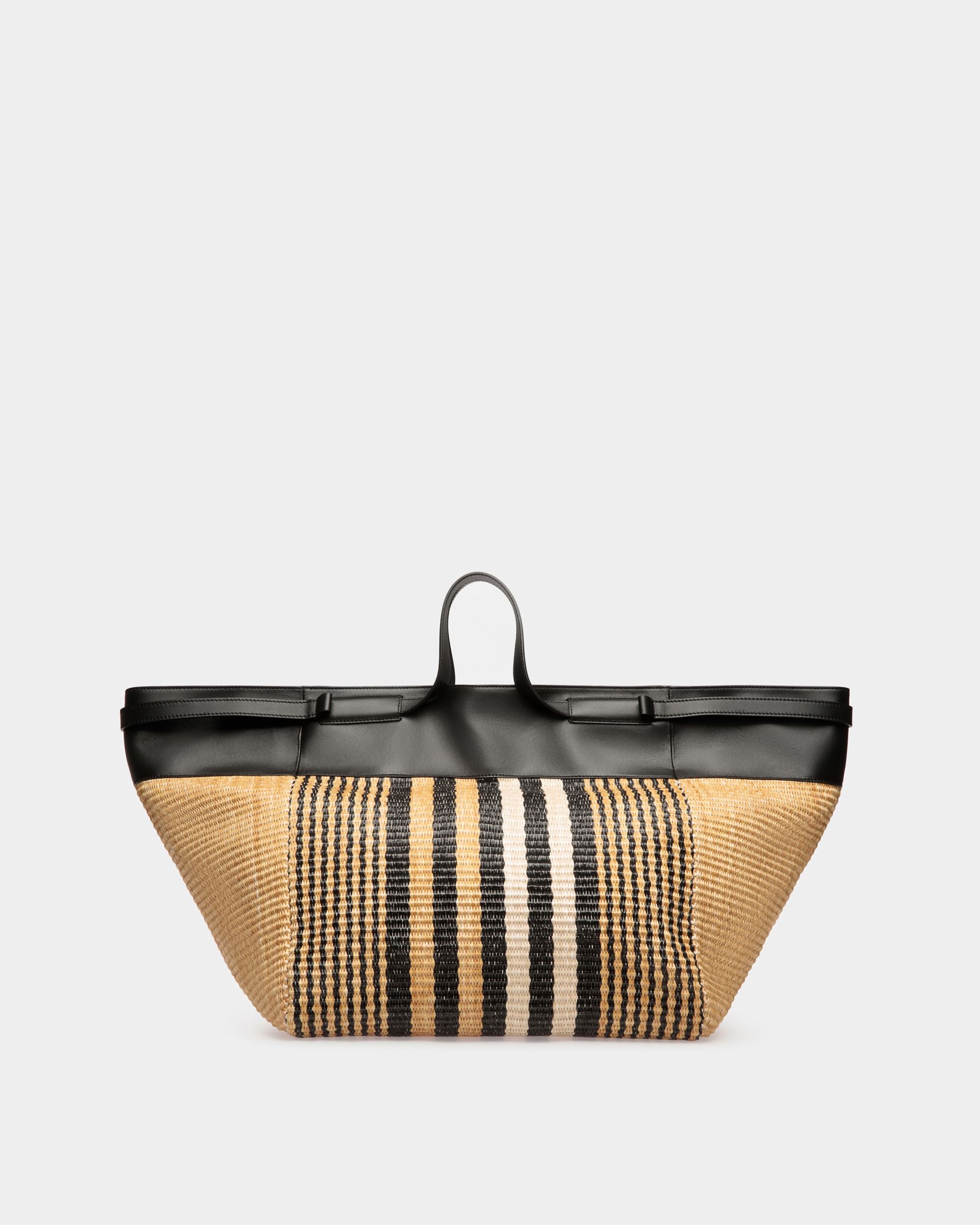 Bolso Tote Billboard De Tela Color Natural Y Negro - Hombre - Bally - 02
