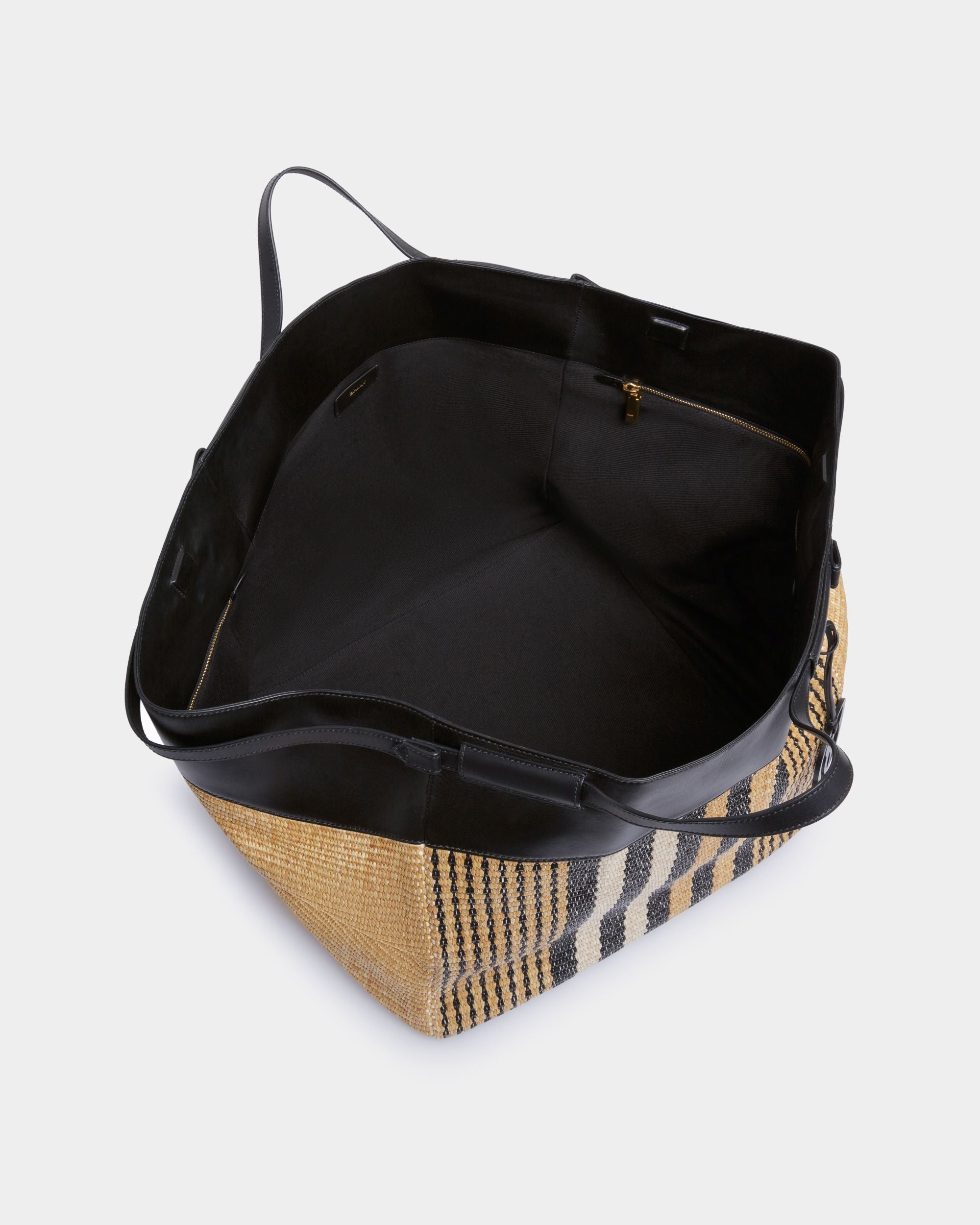 Bolso Tote Billboard De Tela Color Natural Y Negro - Hombre - Bally - 04