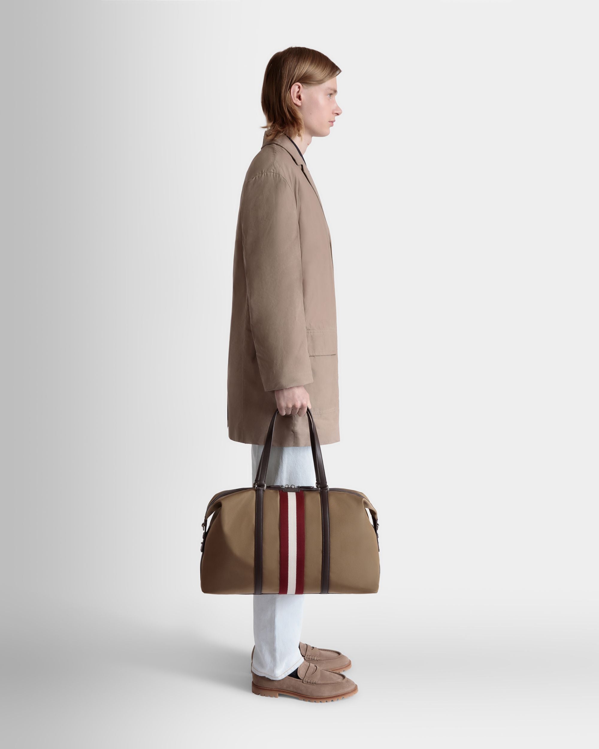 Bolso De Fin De Semana Code De Nailon Camel - Hombre - Bally - 02