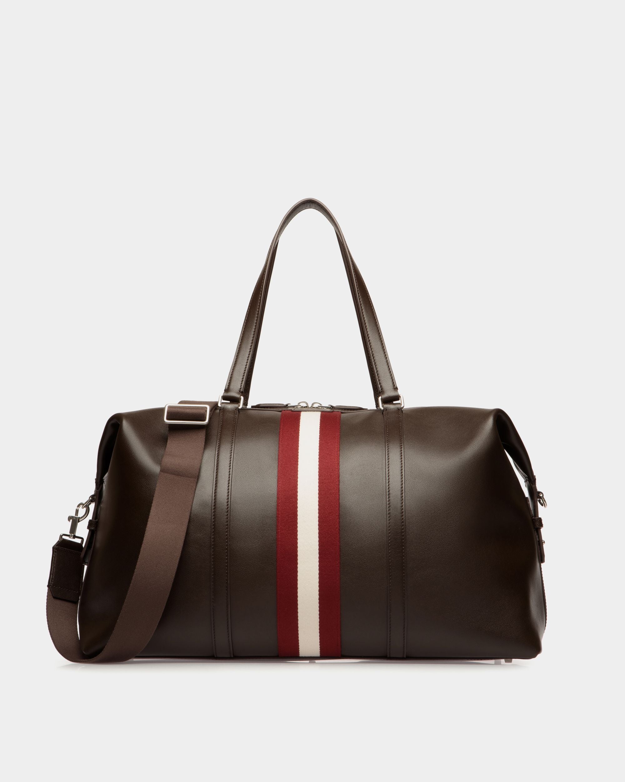 Bolso De Fin De Semana Code De Piel Ébano - Hombre - Bally - 01