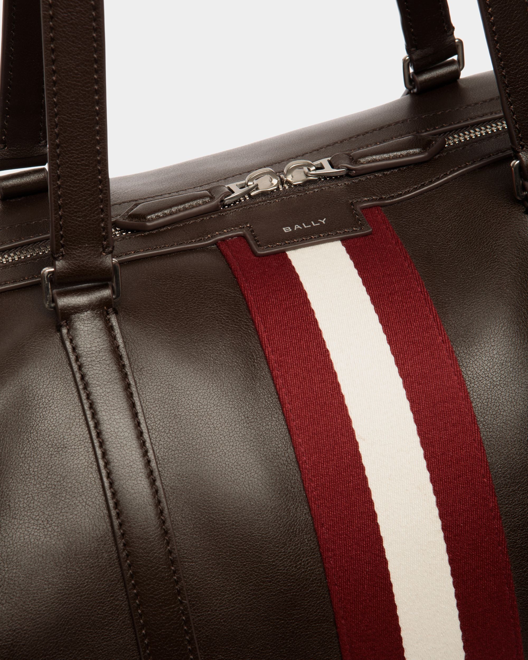 Bolso De Fin De Semana Code De Piel Ébano - Hombre - Bally - 05