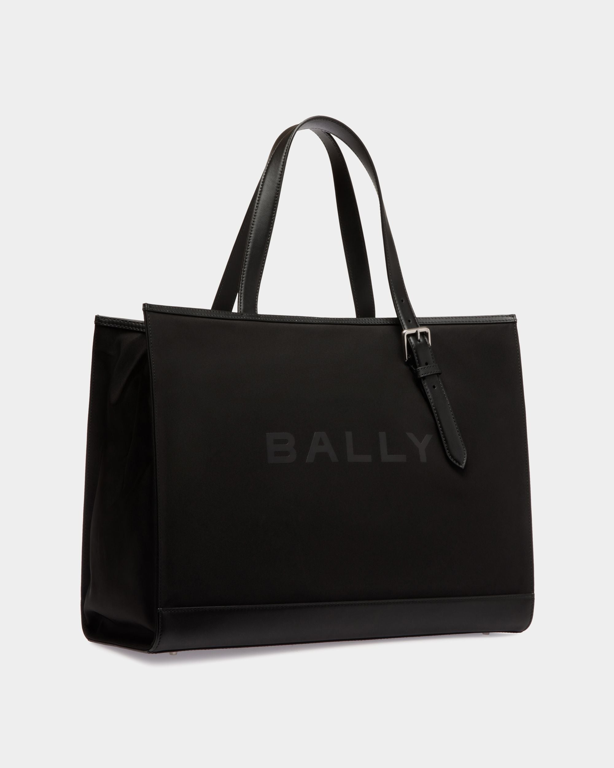 Bar Tote in Black Nylon And Leather - Men's - Bally - 03