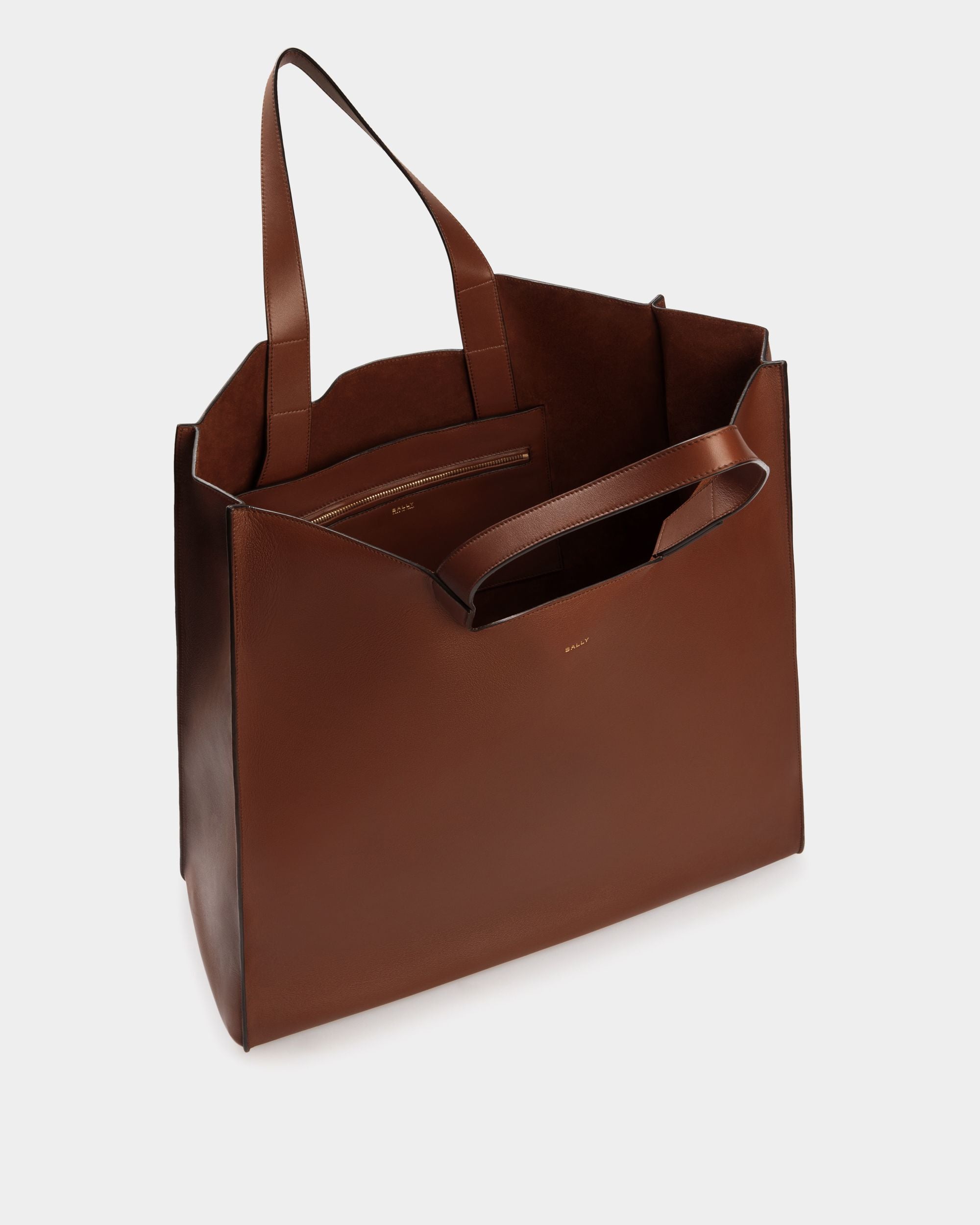 Easy Bally Tote In Brown Leather - Men's - Bally - 05