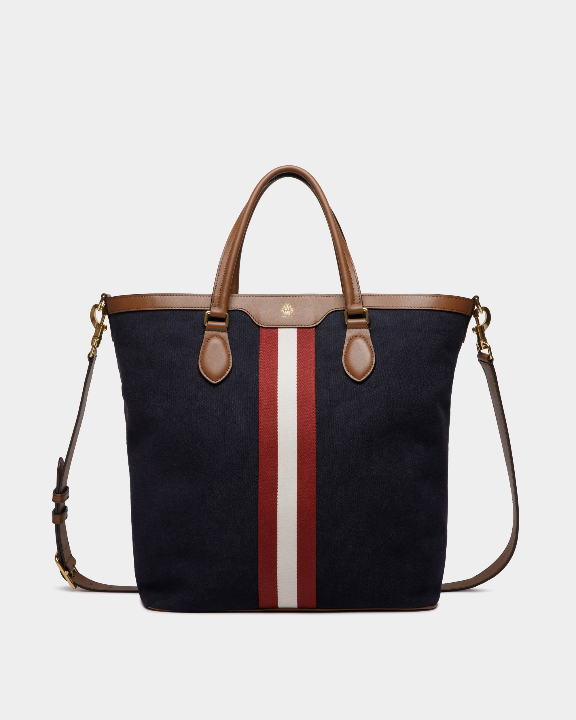 Bolso Tote Beckett De Lona De Algodón Navy Blue - Hombre - Bally - 01