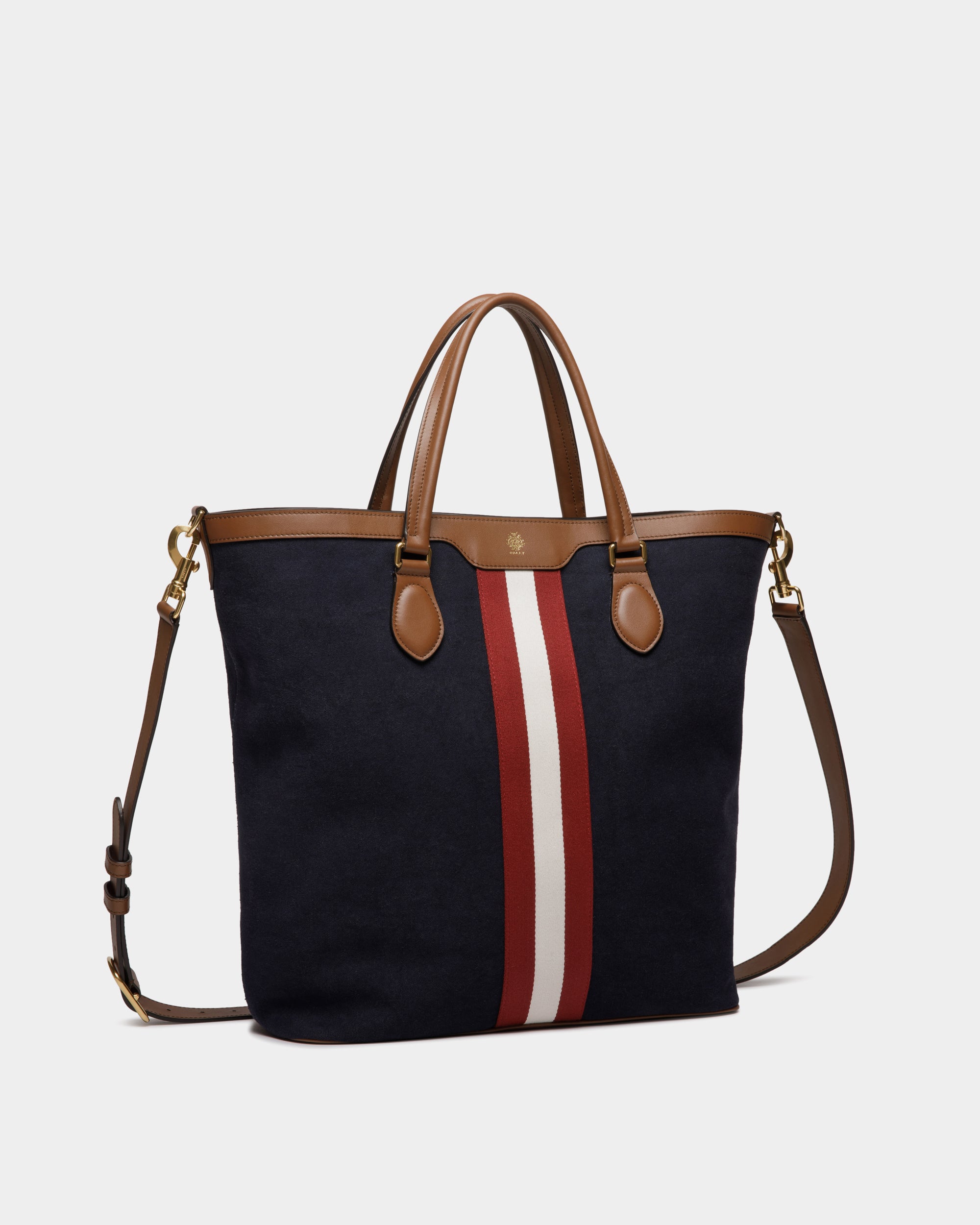 Bolso Tote Beckett De Lona De Algodón Navy Blue - Hombre - Bally - 04