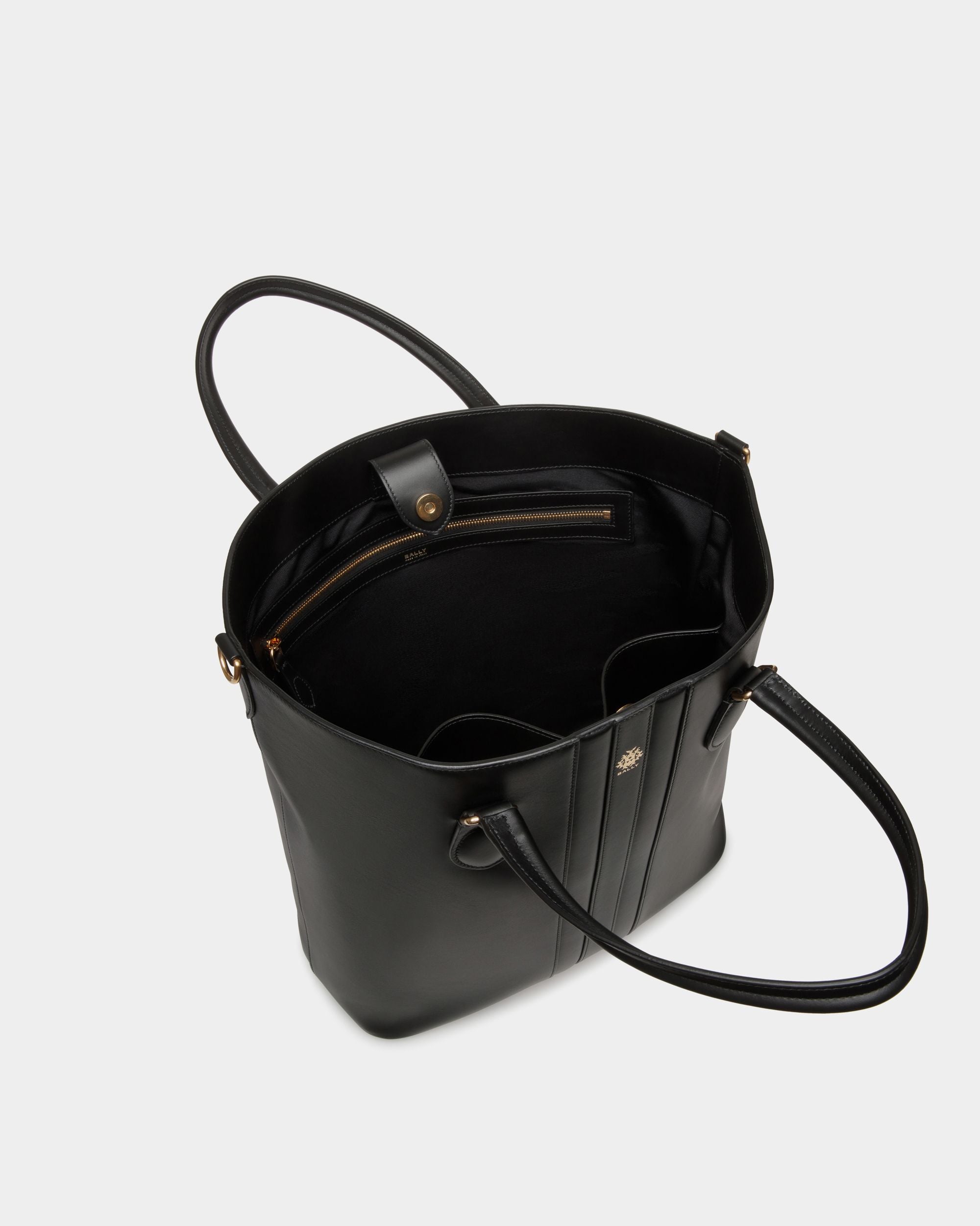Beckett Tote In Black Leather - Hombre - Bally - 04